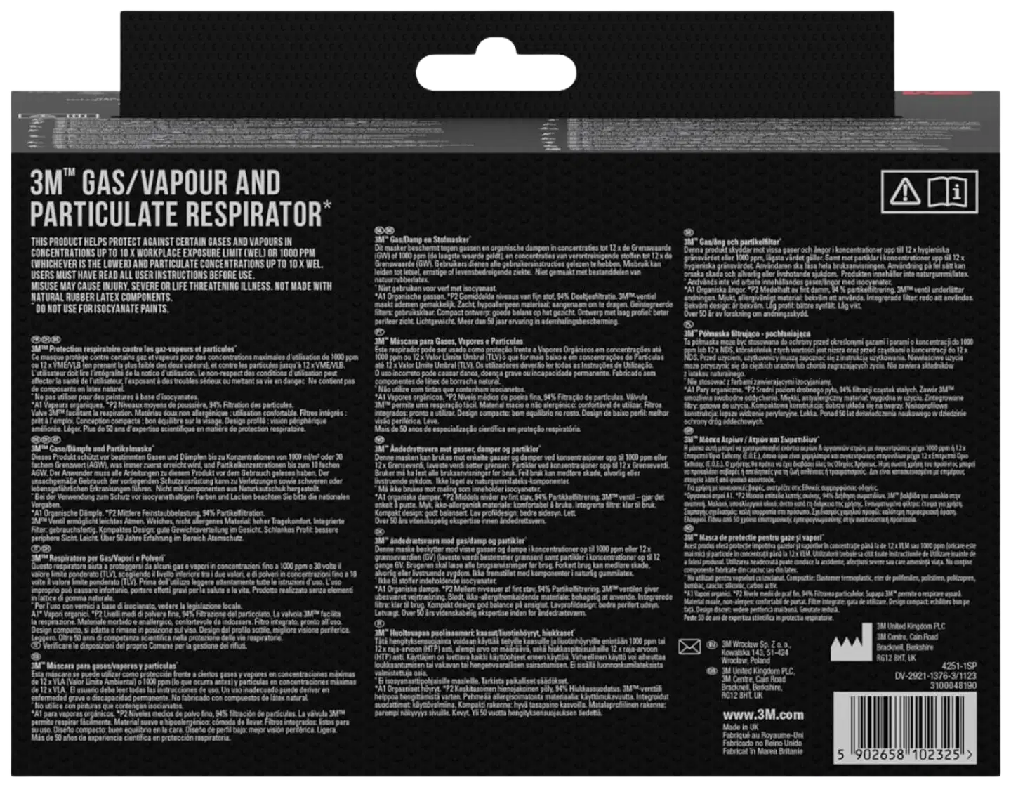 3M™ integroiduilla suodattimilla varustettu hengityssuojain 4255+, A2P3, orgaaniset höyryt - 2