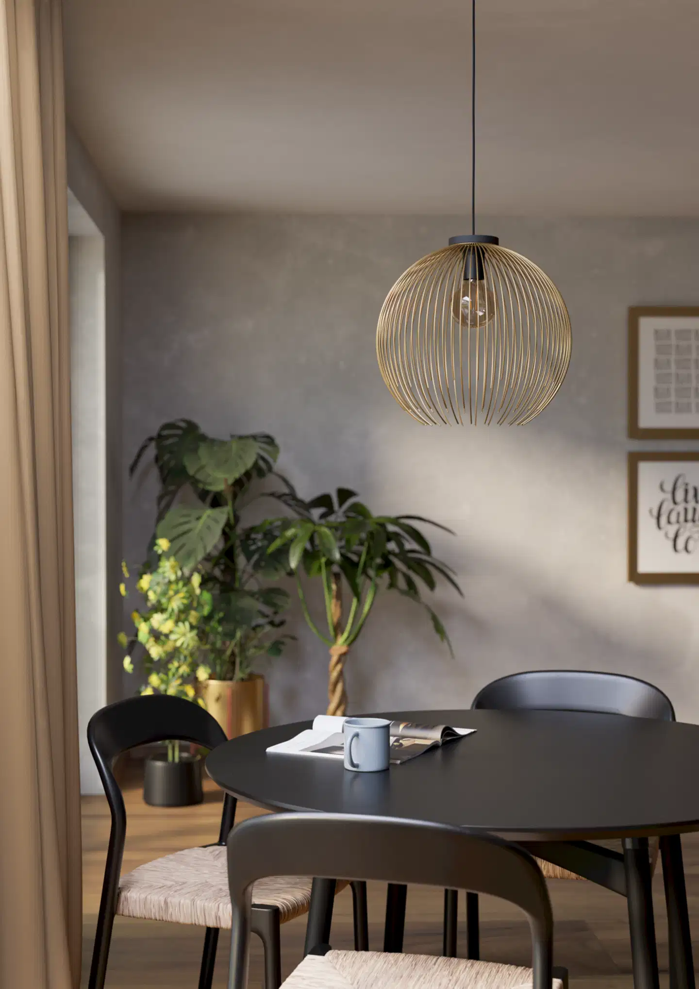 EGLO riippuvalaisin Venezuela E27 musta/kulta - 4