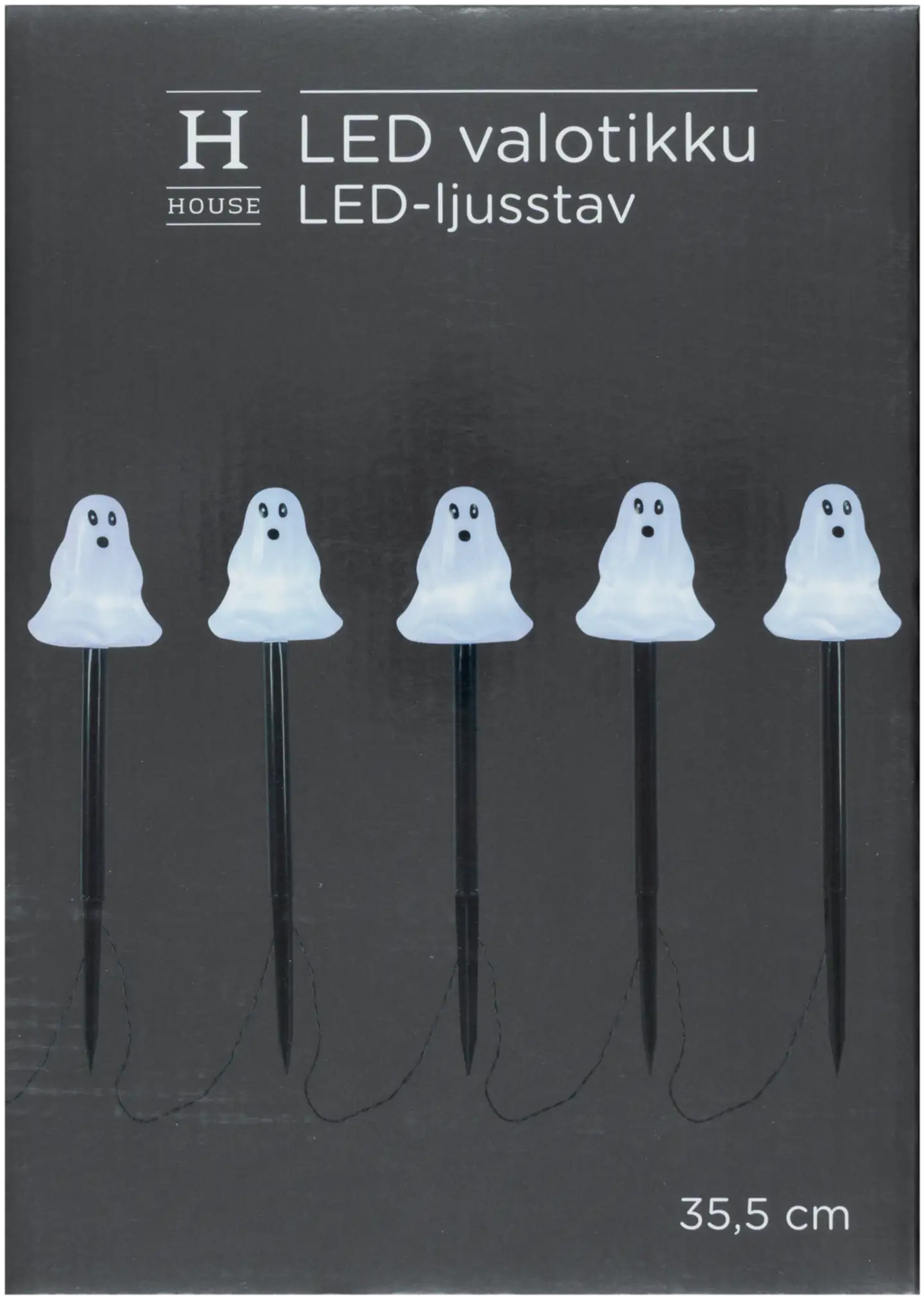 House valotikku kummitus LED 5 kpl
