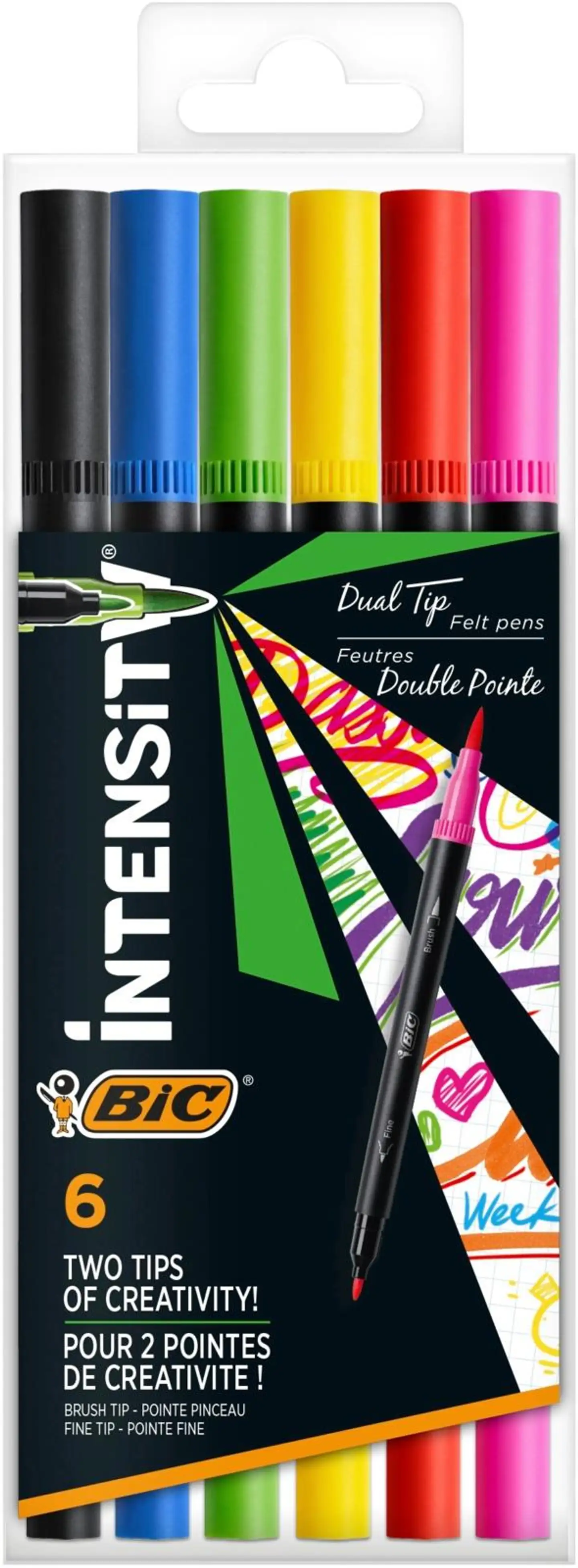 BIC Intensity Dual-Tip kuitukynä 6kpl