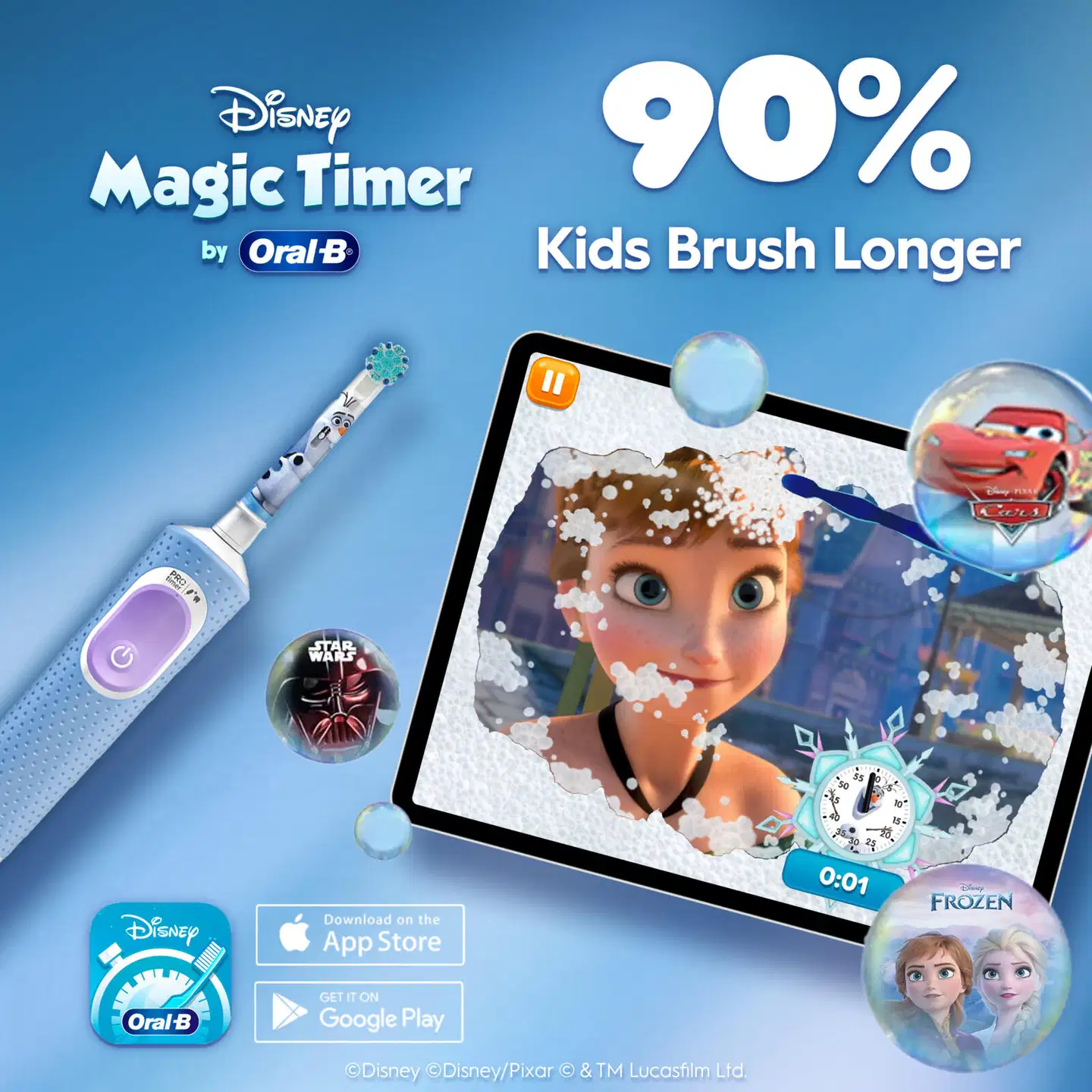 Oral-B Vitality Pro Kids Frozen 3+ sähköhammasharja + matkakotelo - 5