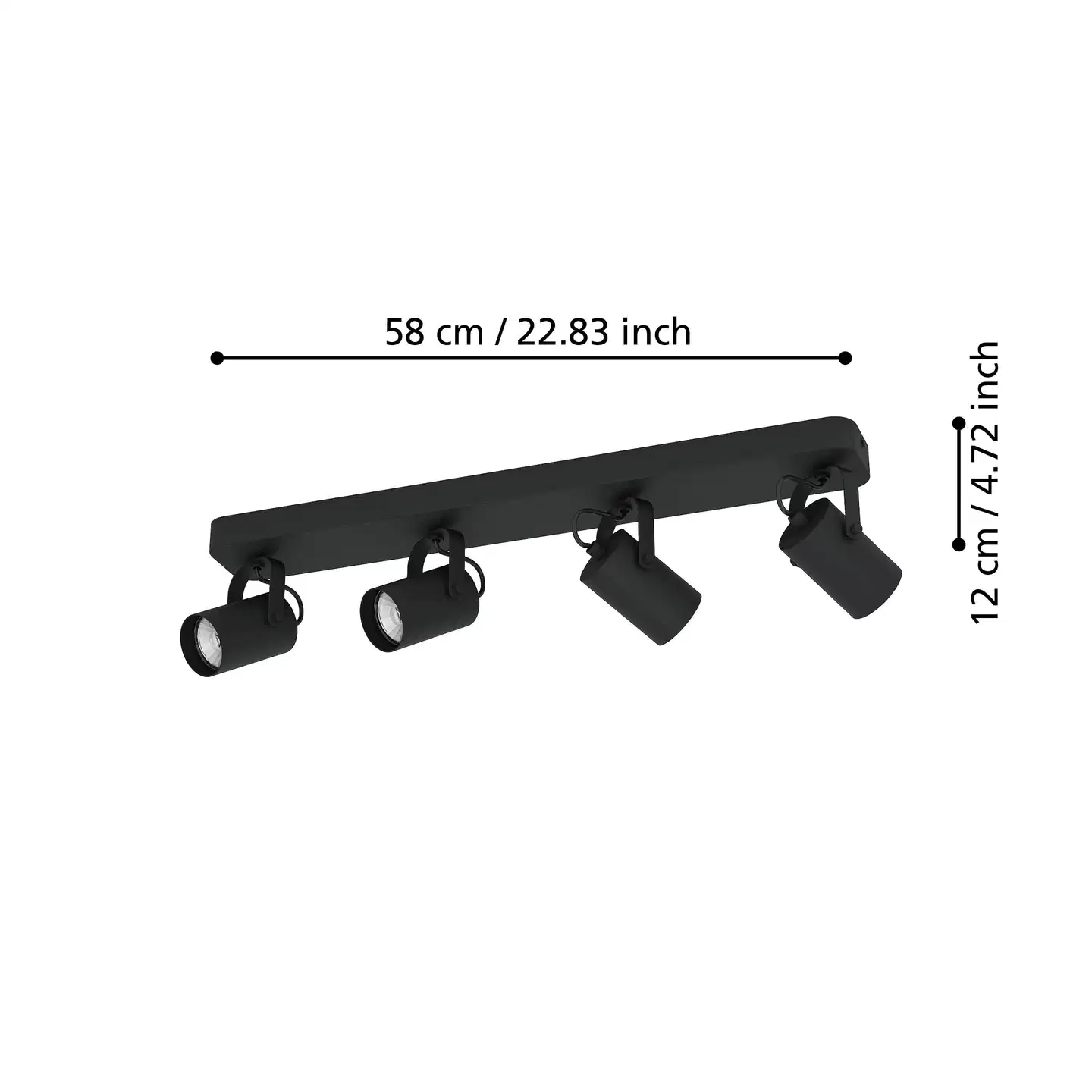 EGLO Spottivalaisin 4-os  Sorego led 4x3W 58x10x12cm musta - 3