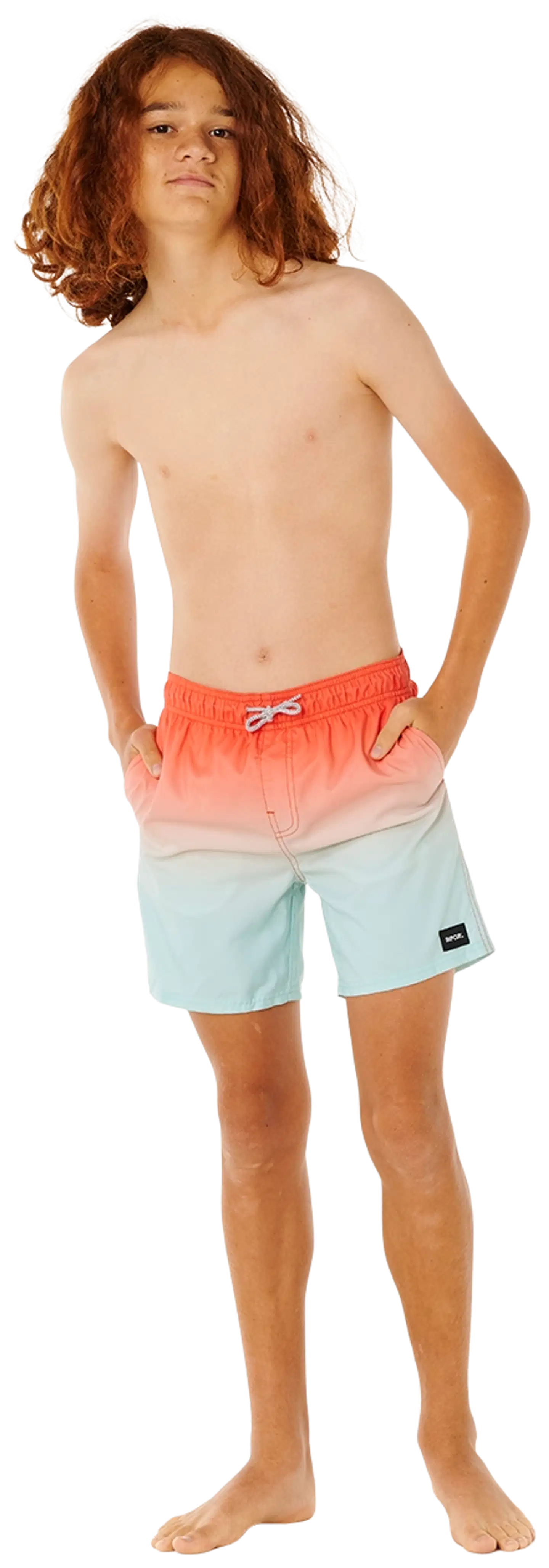 Rip Curl poikien uimashortsit offset fade volley  05SBBO - RED - 3