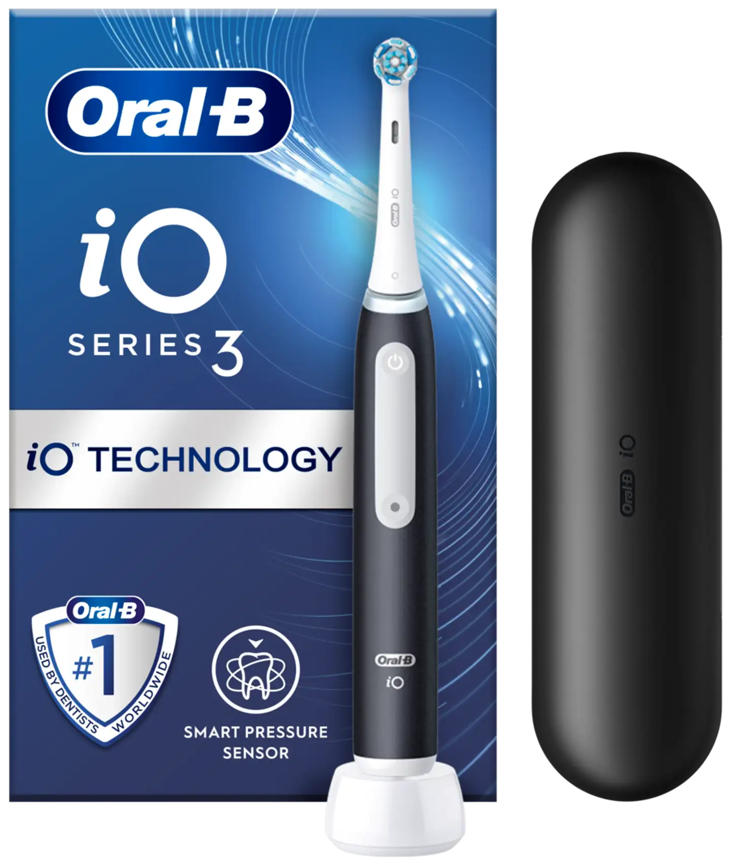 Oral-B iO 3S Black -Sähköhammasharja Braun-tekniikalla + matkakotelo