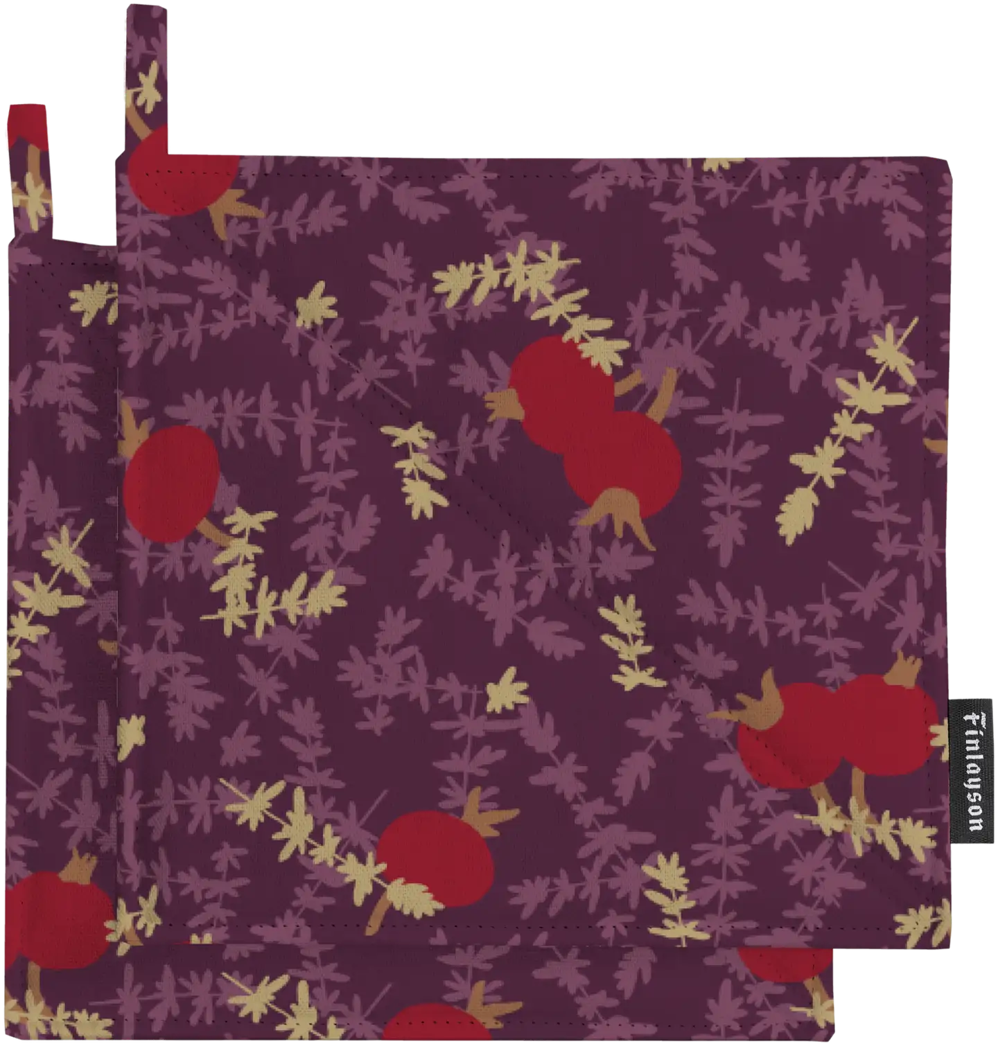 Finlayson patalappu 2kpl Ruusunmarja 22x22 luumu - 1