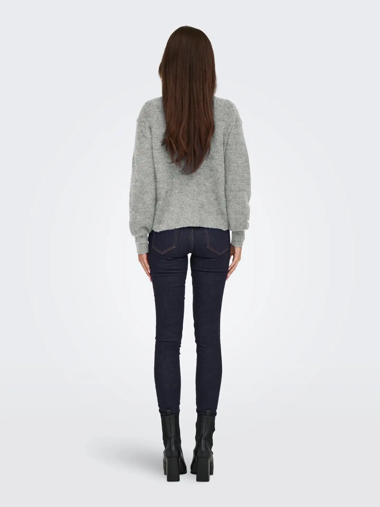 JDY naisten ajaton neule halminapituksella Jdylumi - Medium Grey Melange - 4