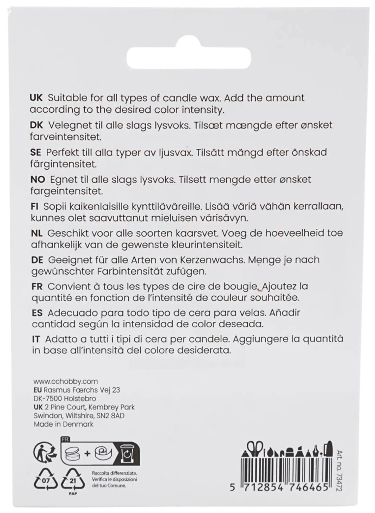 Kynttiläväri, keltainen, 5g/ 1 pkt - 2