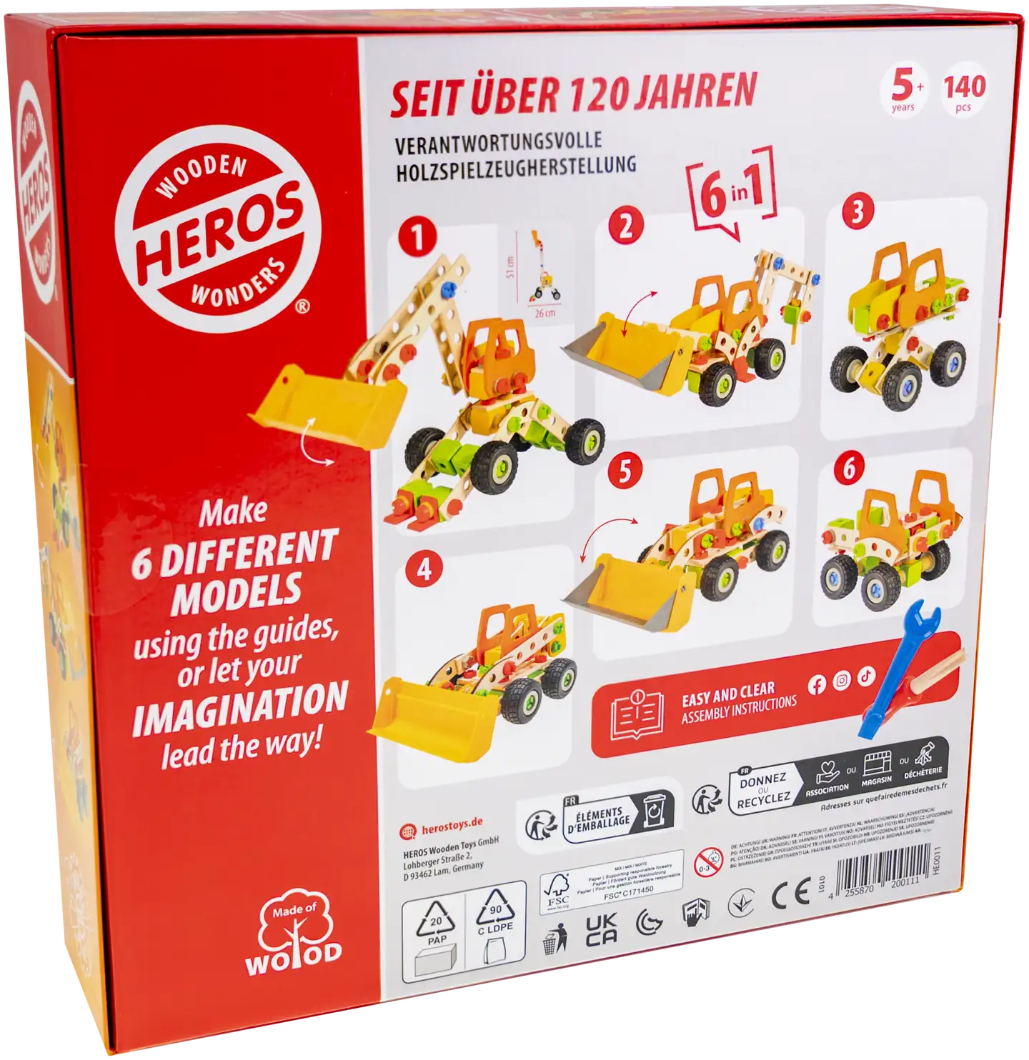 Heros rakennussarja Constructor Pyöräkuormaaja 140 osaa - 10