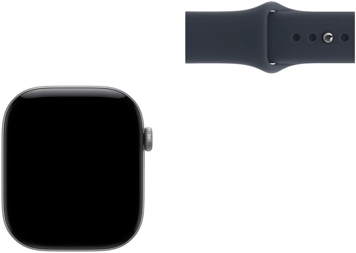 Apple Watch Series 12 GPS 46 mm:n tähtiharmaa alumiinikuori ja laivastonsininen urheiluranneke - M/L - MJEJ4QN/A - 6