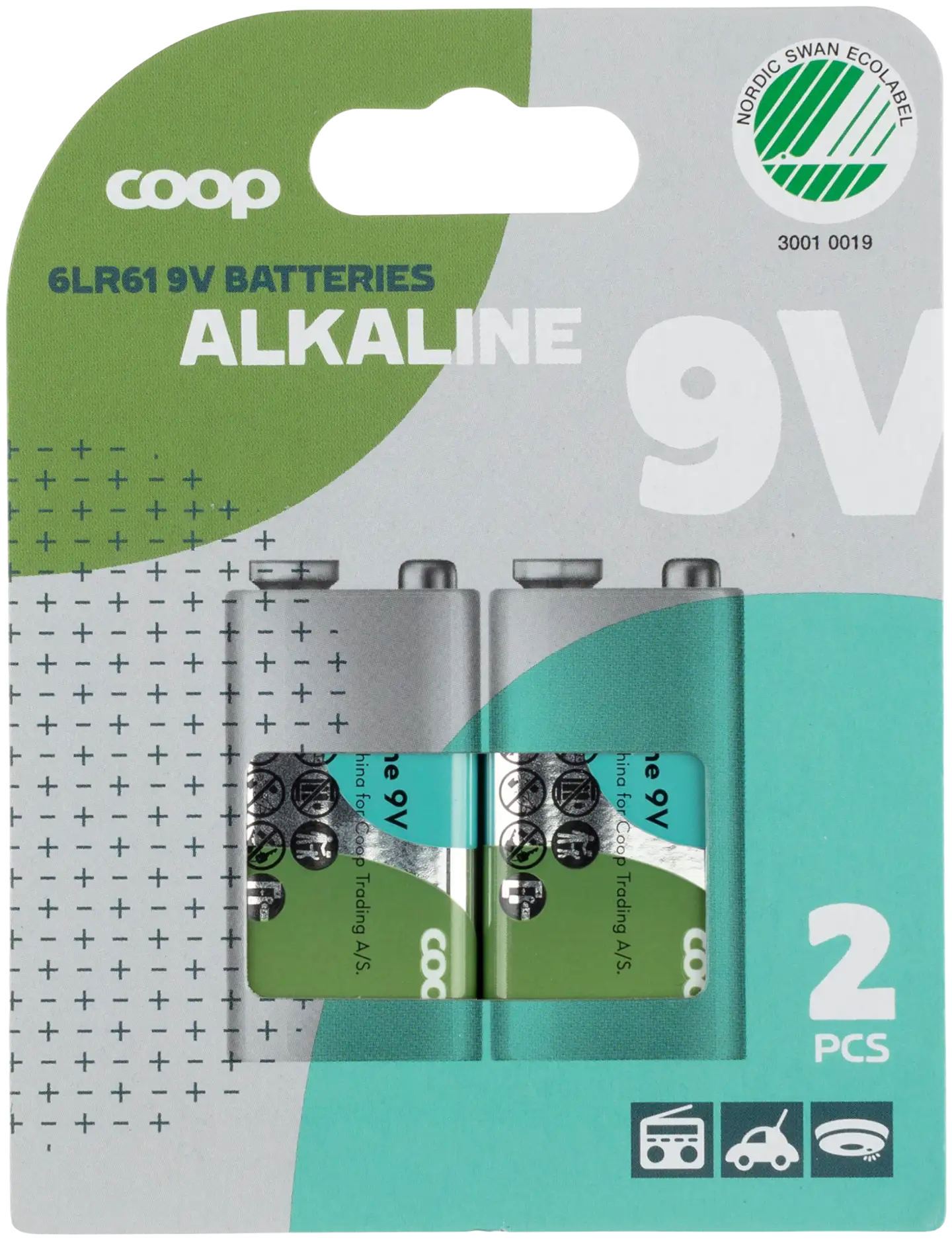 Coop alkaliparisto 9V/6LR61 2 kpl