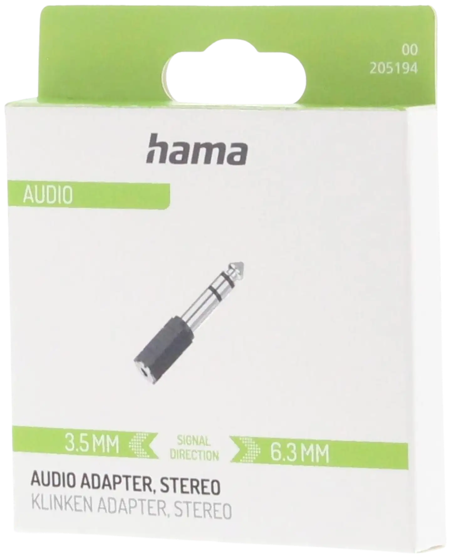 Hama Audiosovite, 6,3 mm uros - 3,5 mm naaras - 3