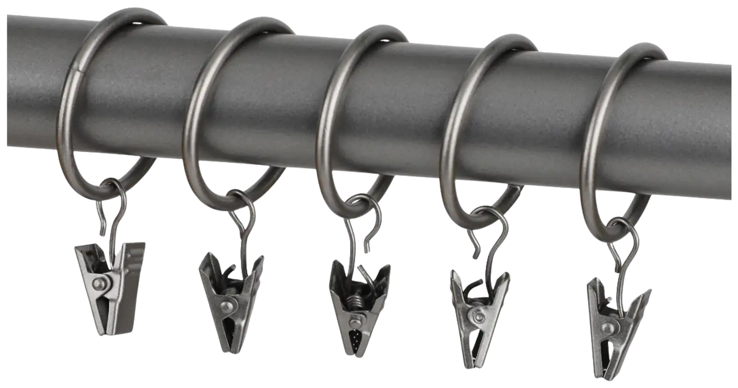 Ihanin verhorenkaat nipistimellä antrasiitti 32/38 mm 10kpl/pss - 1