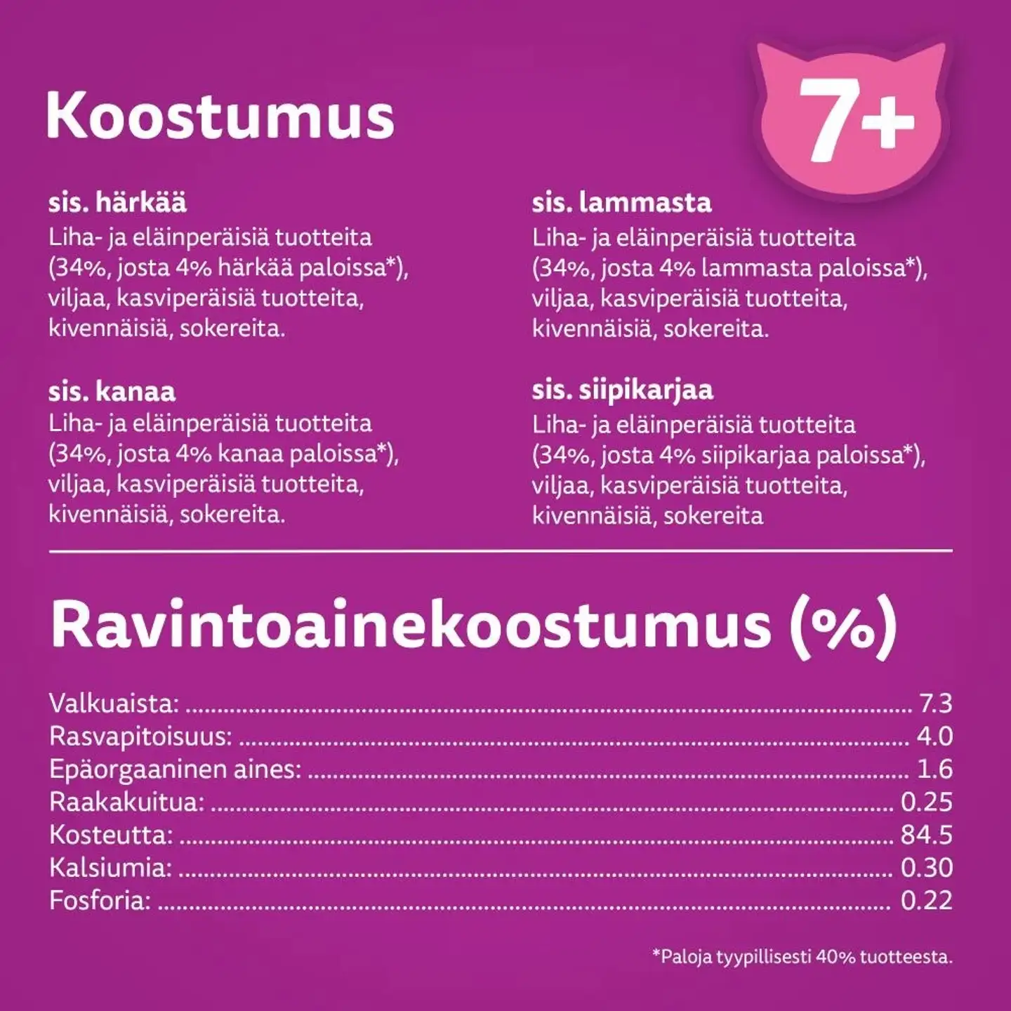 Whiskas 7+ Perinteiset Ateriat kastikkeessa (12 x 85 g) - 4