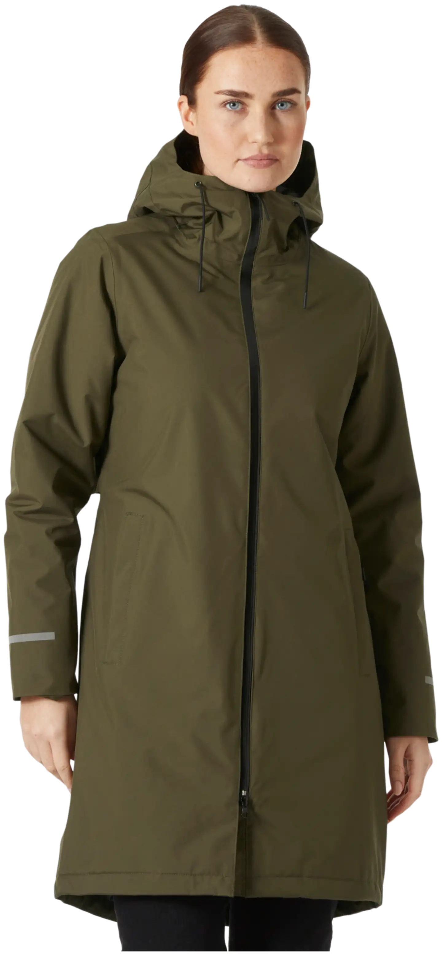 Helly Hansen naisten pitkä kevytvanutakki Aspire Rain 53517 - Utility Green - 3