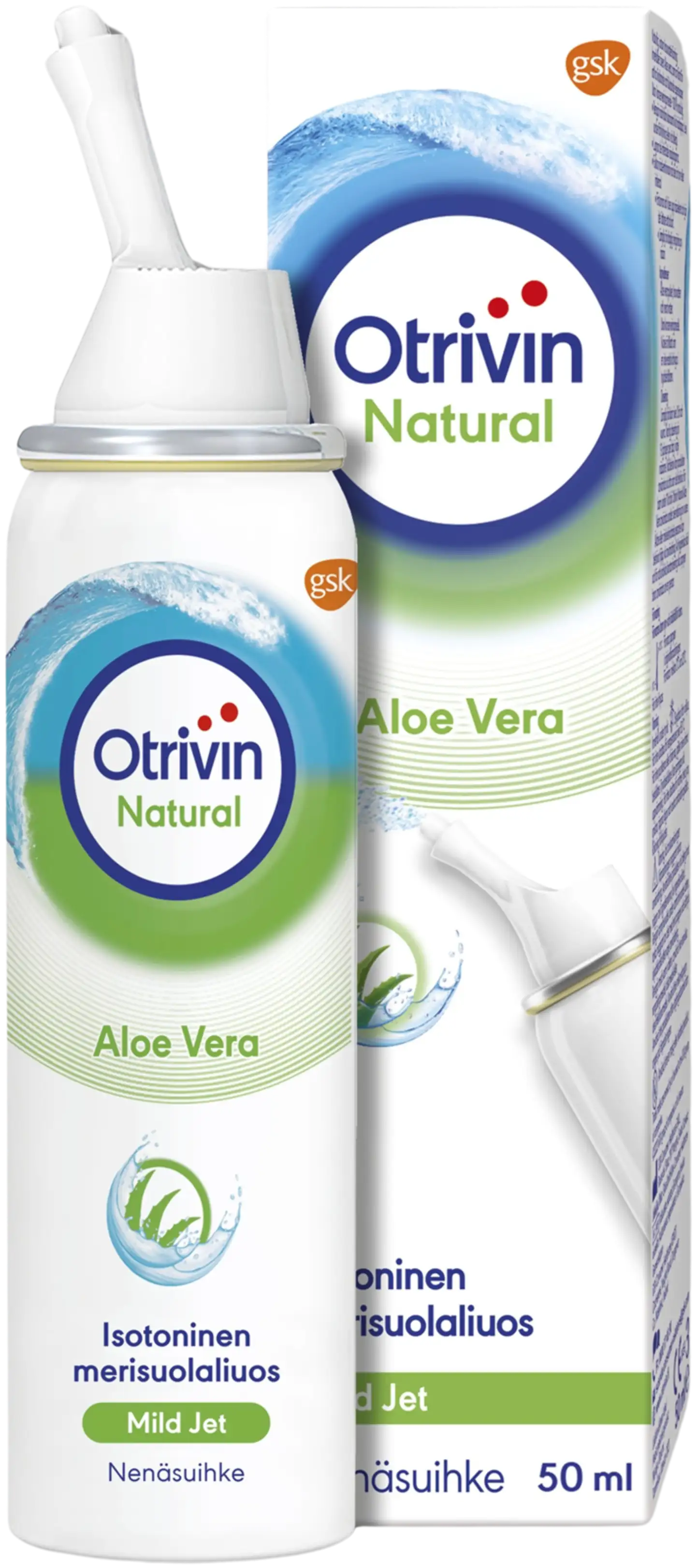 Otrivin Natural Aloe Vera nenäsuihke, isotoninen merisuolaliuos, 50 ml