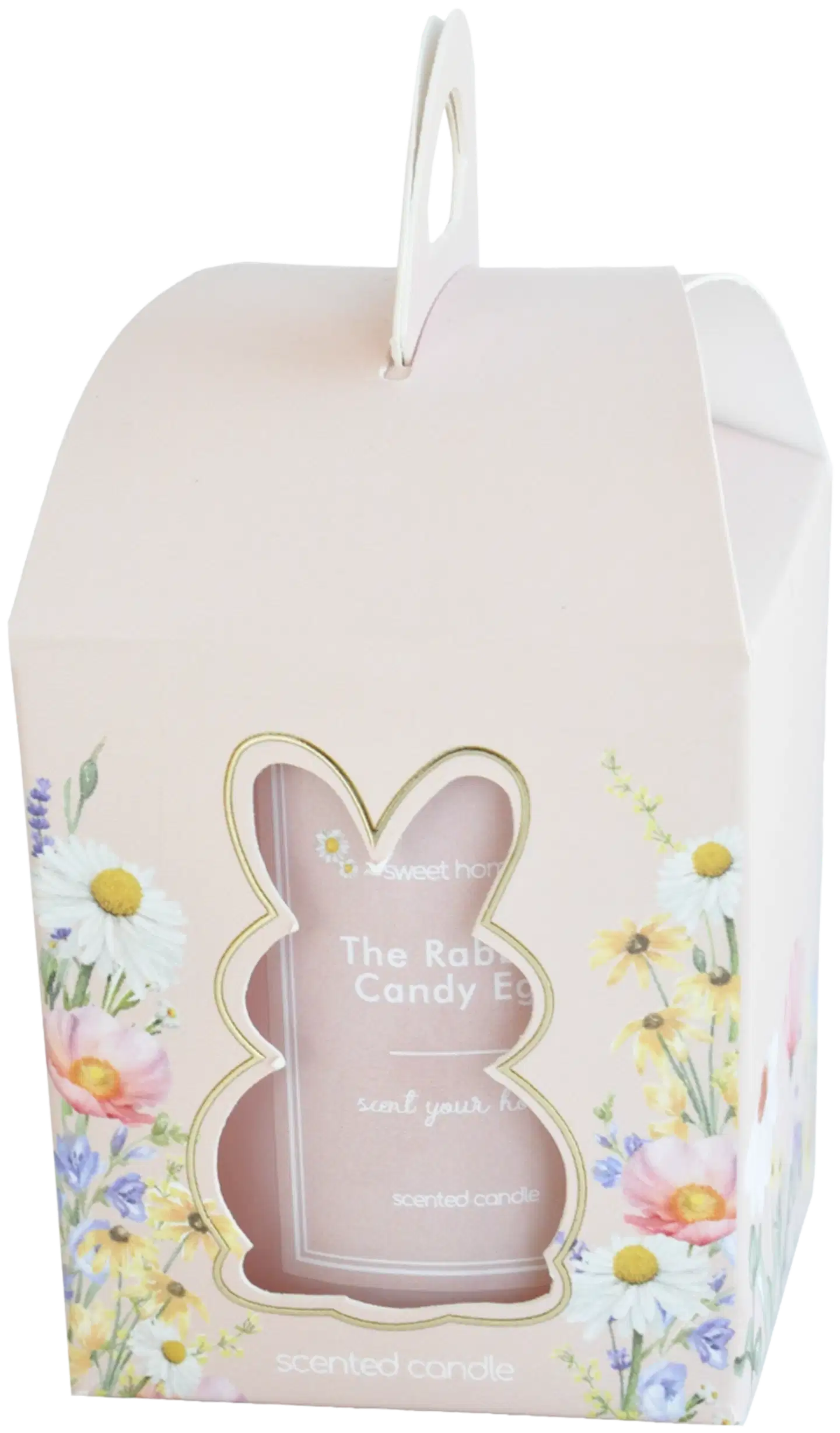 Lasikynttilä 7,5x8 cm paketissa vaaleanpunainen, tuoksu The Rabbit Candy Egg - 1