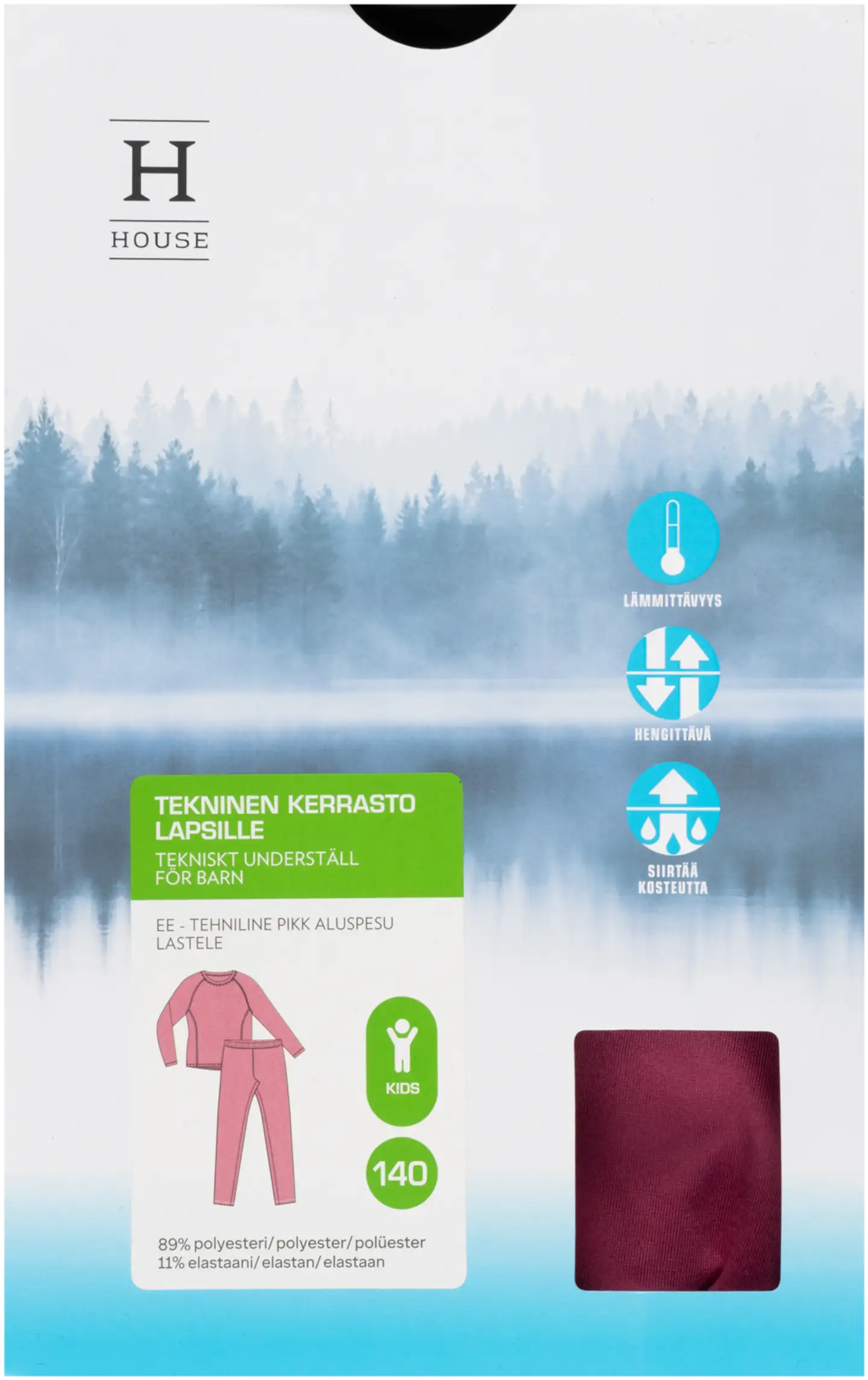 House tyttöjen tekninen kerrasto 230H322516 2-pack - red violet - 4