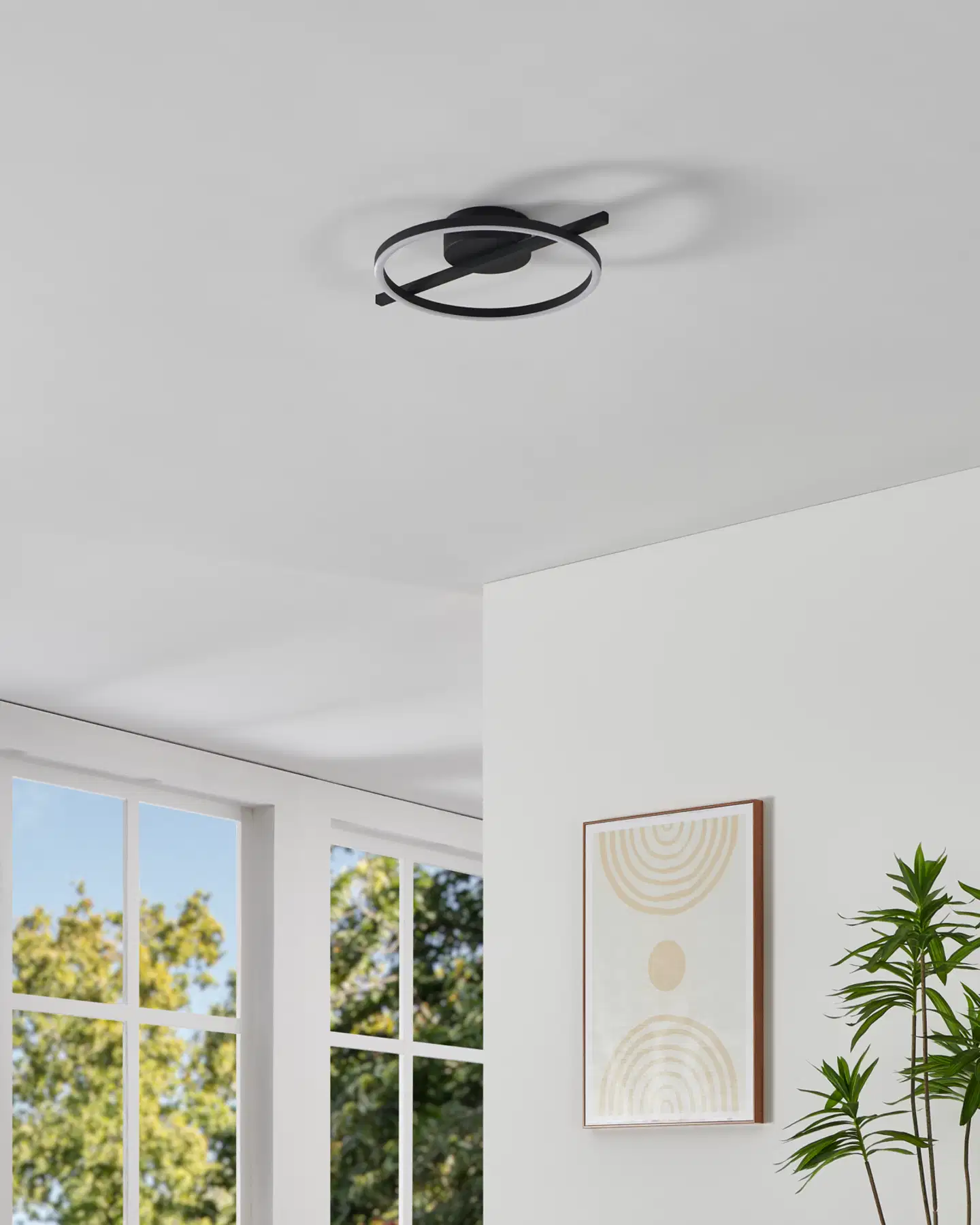 EGLO kattovalaisin Amandolo LED 17W 40 cm RGB CCT musta/valkoinen - 13