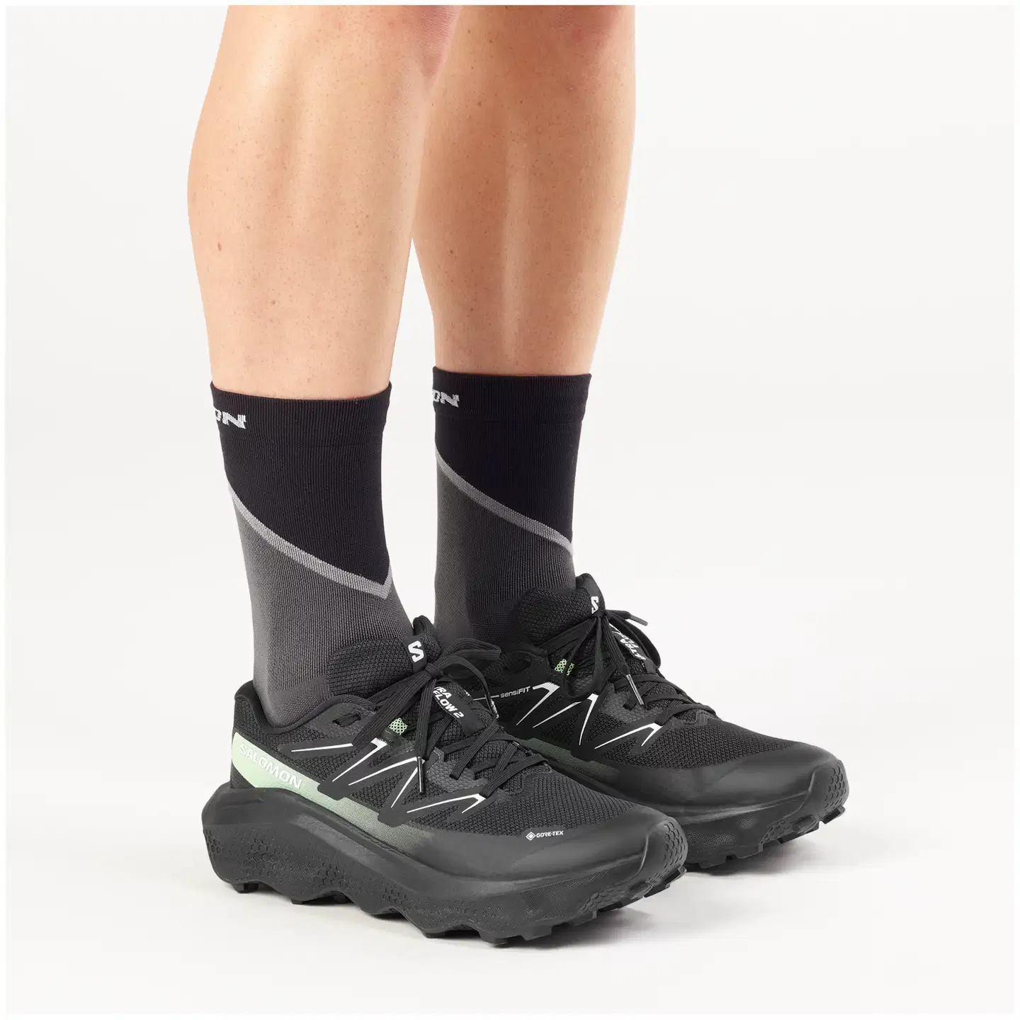 Ultra flow 2  GTX, vedenpitävä juoksukenkä - Black/Black/Patina Green - 7