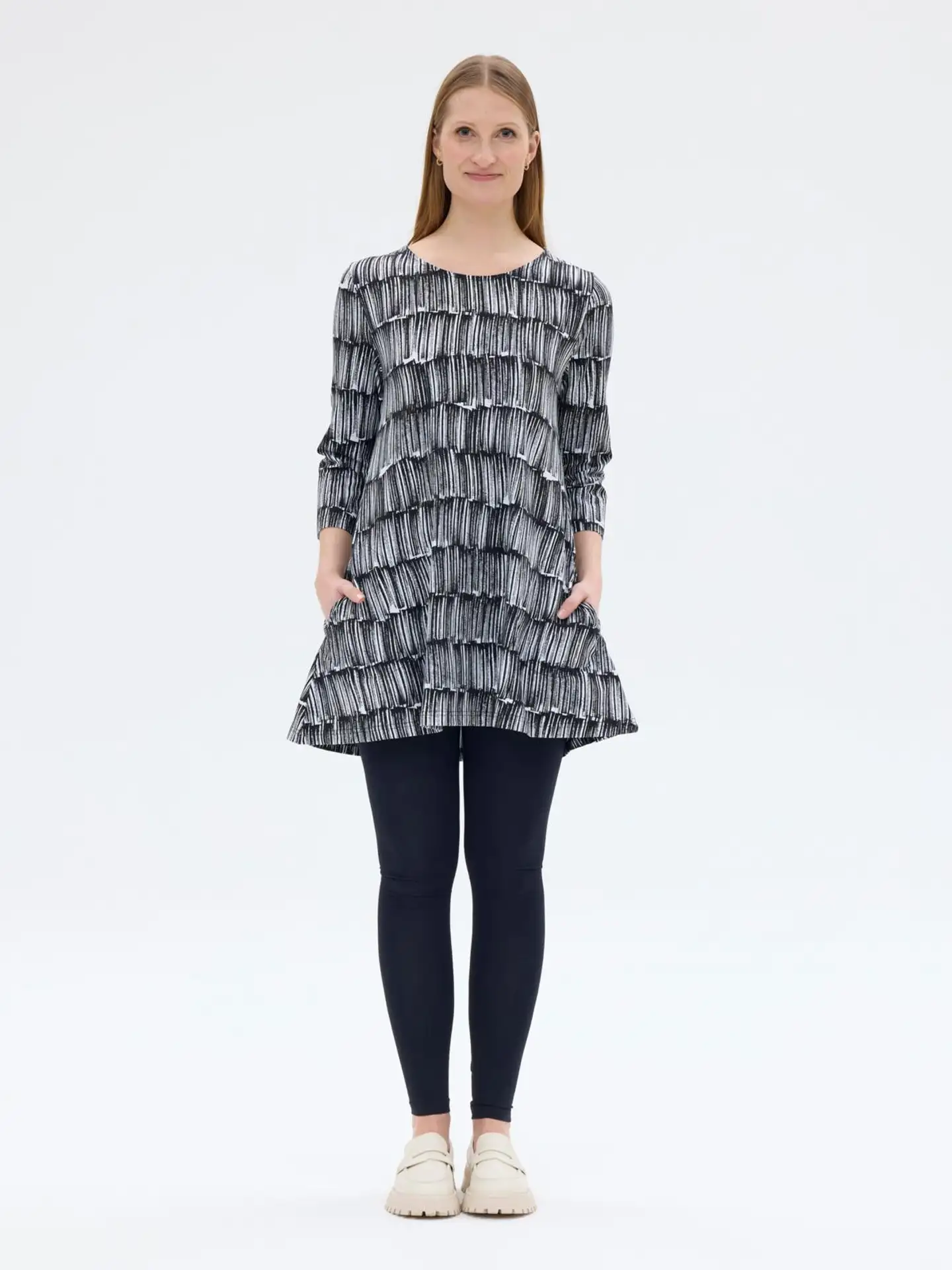 RATIA® N.trikootunika Pisara Kasilaverho - Musta/valkoinen - 3