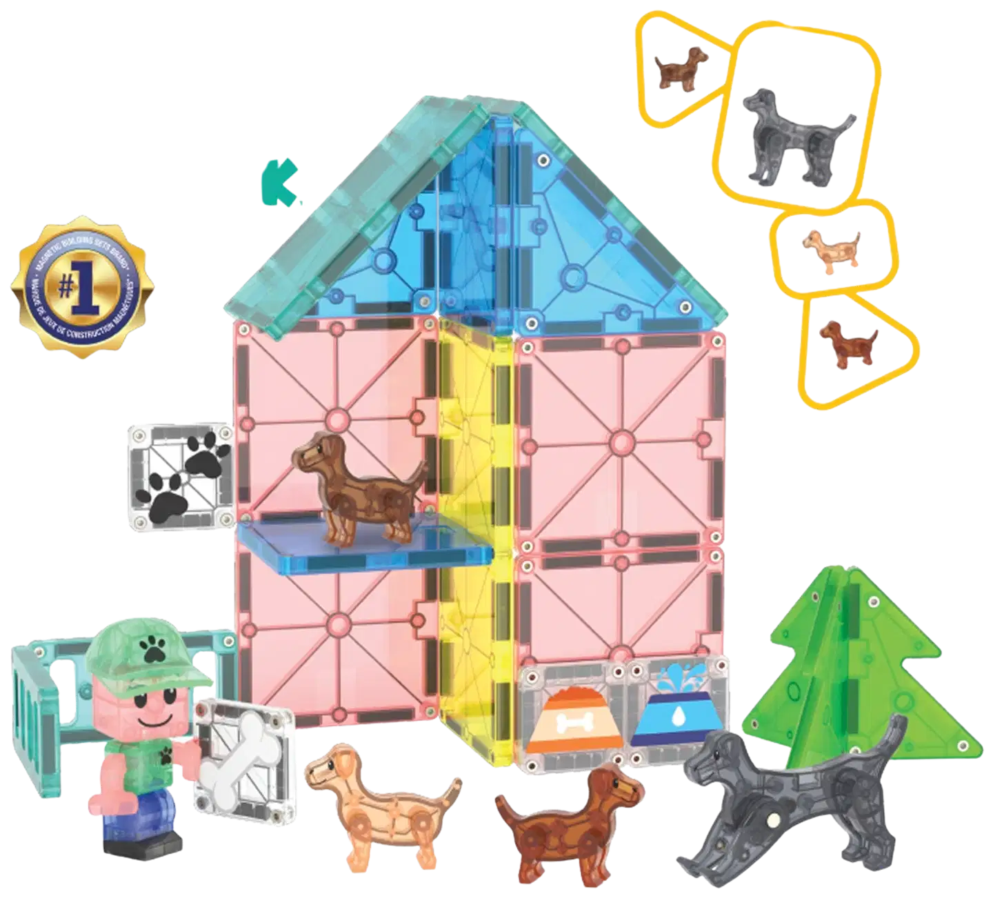 Magna-Tiles koirahoitola magneettinen rakennussarja 27 osaa - 2