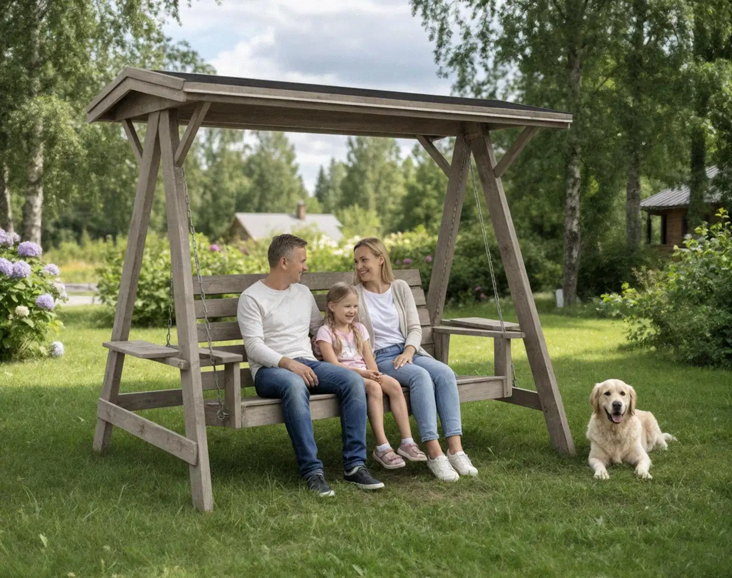 Pihakeinu kiinteällä katoksella, vaalean harmaa, 180x235x205cm - 4