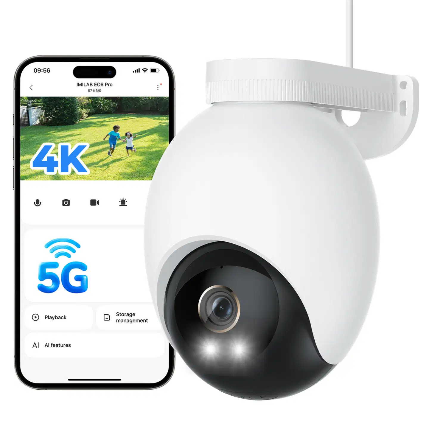 Imilab EC6 Pro 4K WiFi -valvontakamera ulkokäyttöön CMSXJ120A - 3