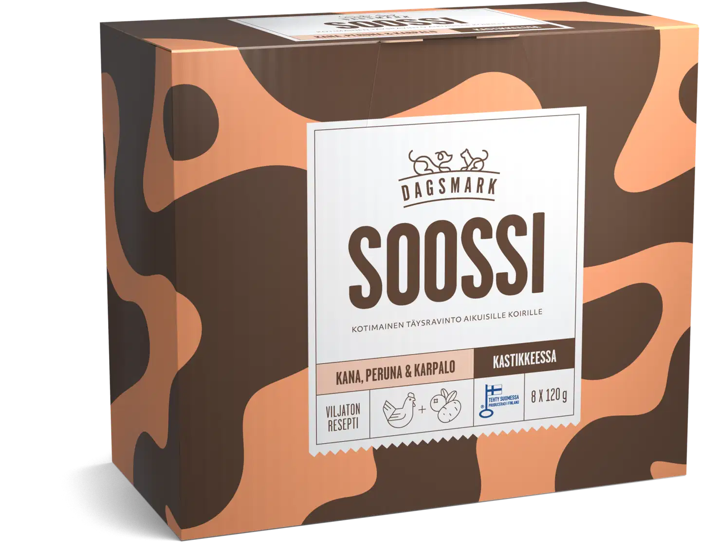Dagsmark SOOSSI kana, peruna & karpalo kastikkeessa aikuisille koirille 8 x 120 g
