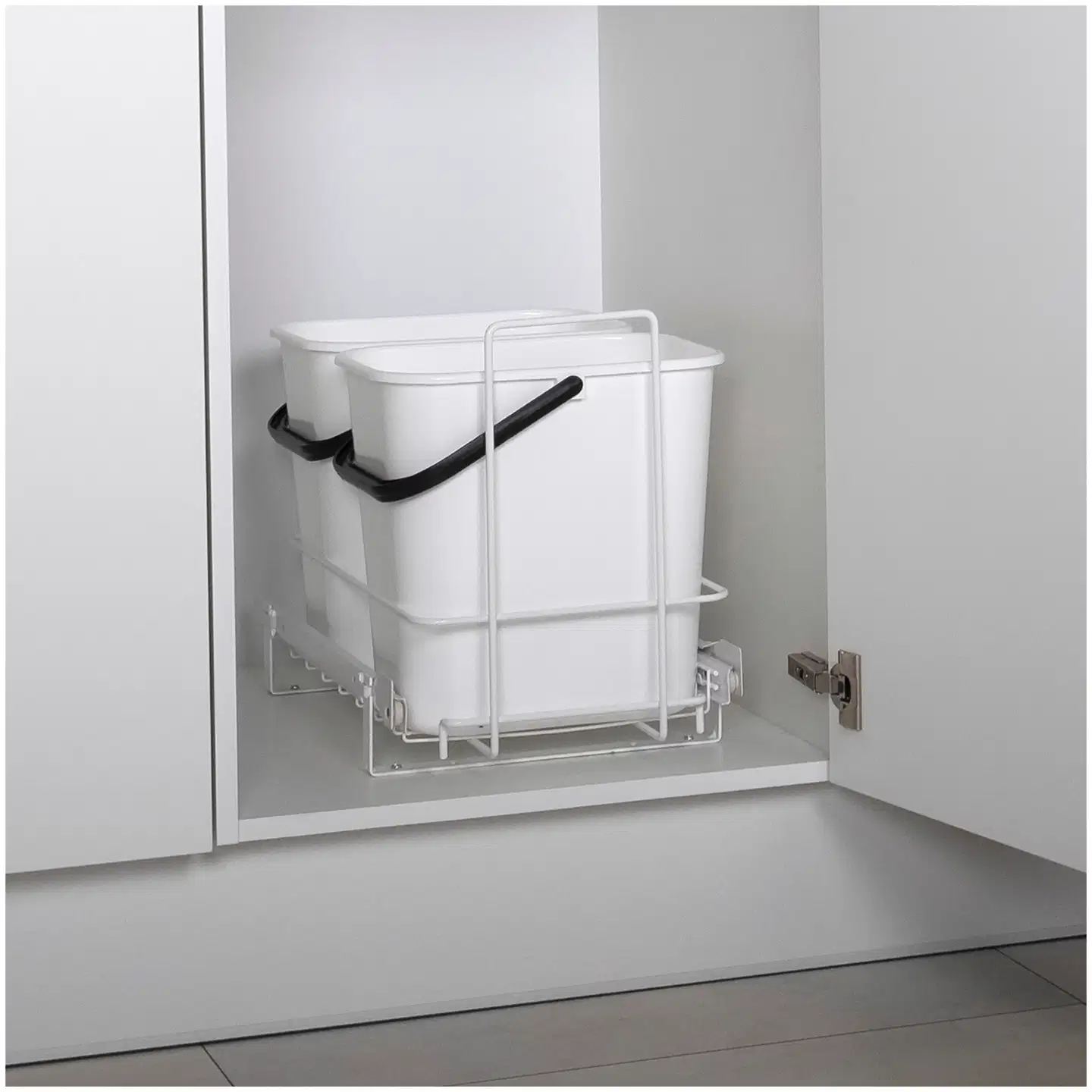 Lanka ja Muovi jätevaunu valkoinen  + 2 sankoa LM 66/2 - 2