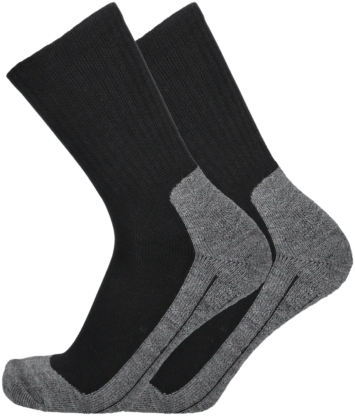 UphillSport miesten villapohjasukat 2-pack - MUSTA - 1