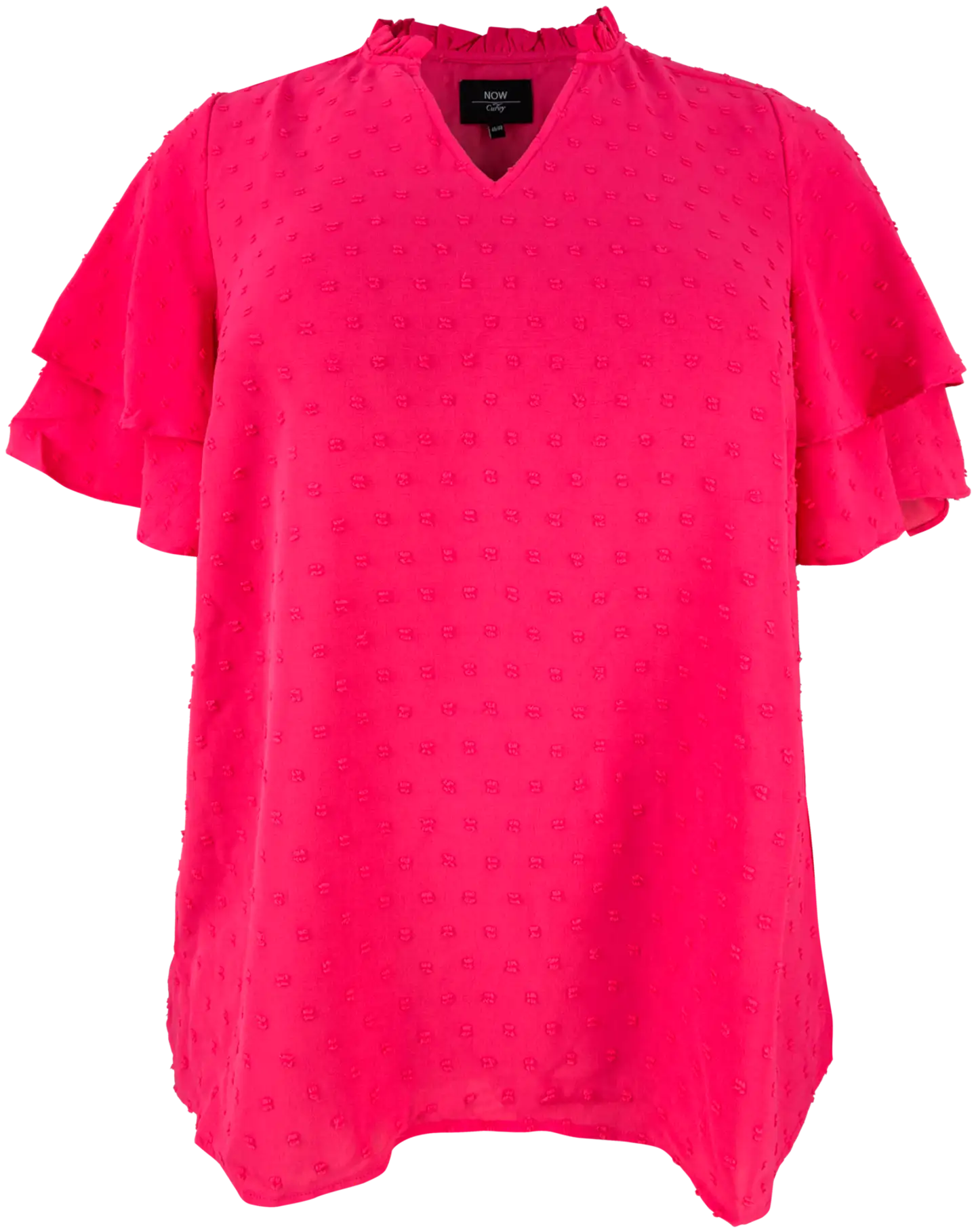 Now Curvy naisten perhoshihallinen kangaspusero 87097, D-mitoitus - pink - 1