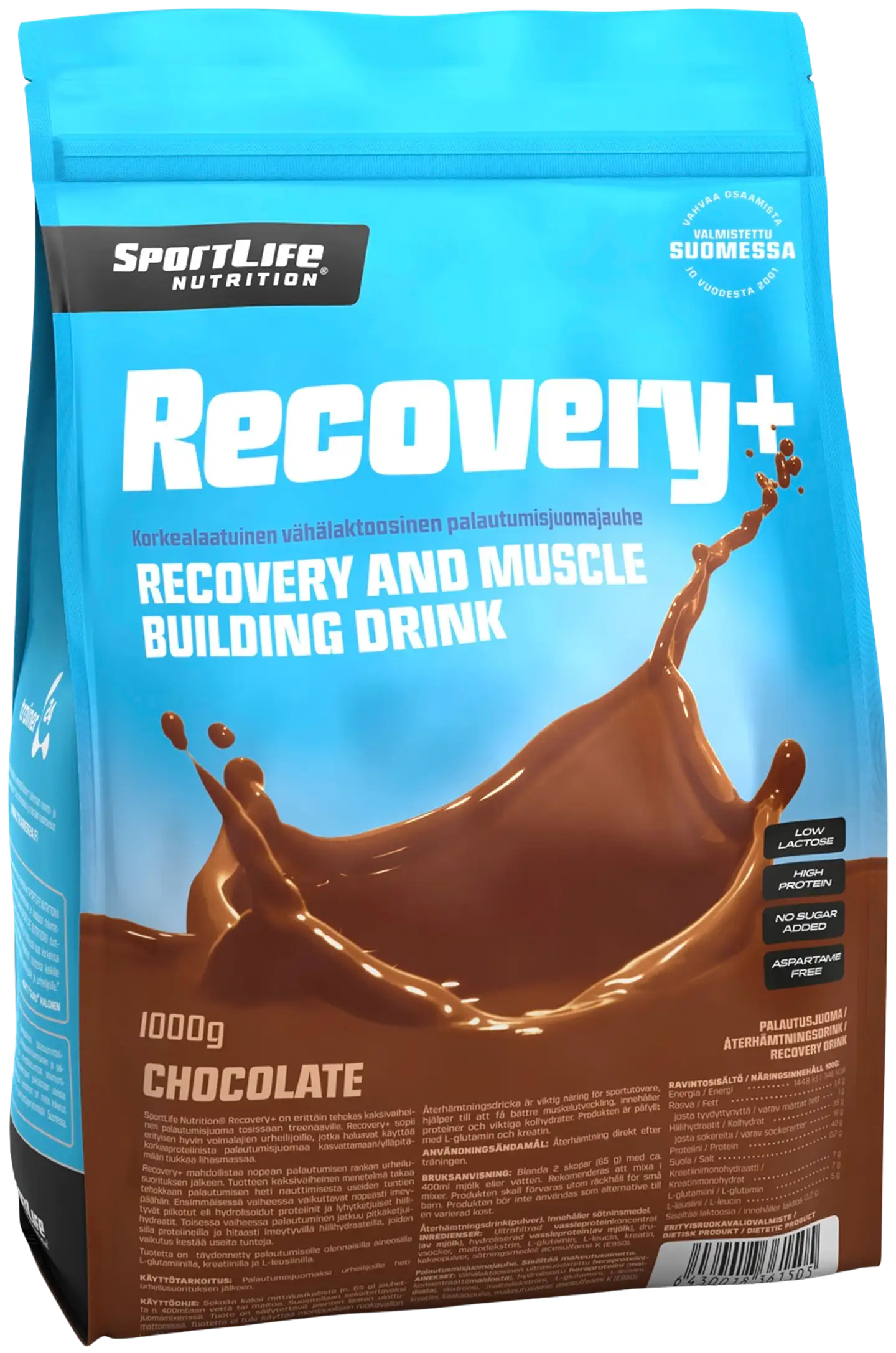 SportLife Nutrition Recovery+ 1000g suklaa palautusjuoma