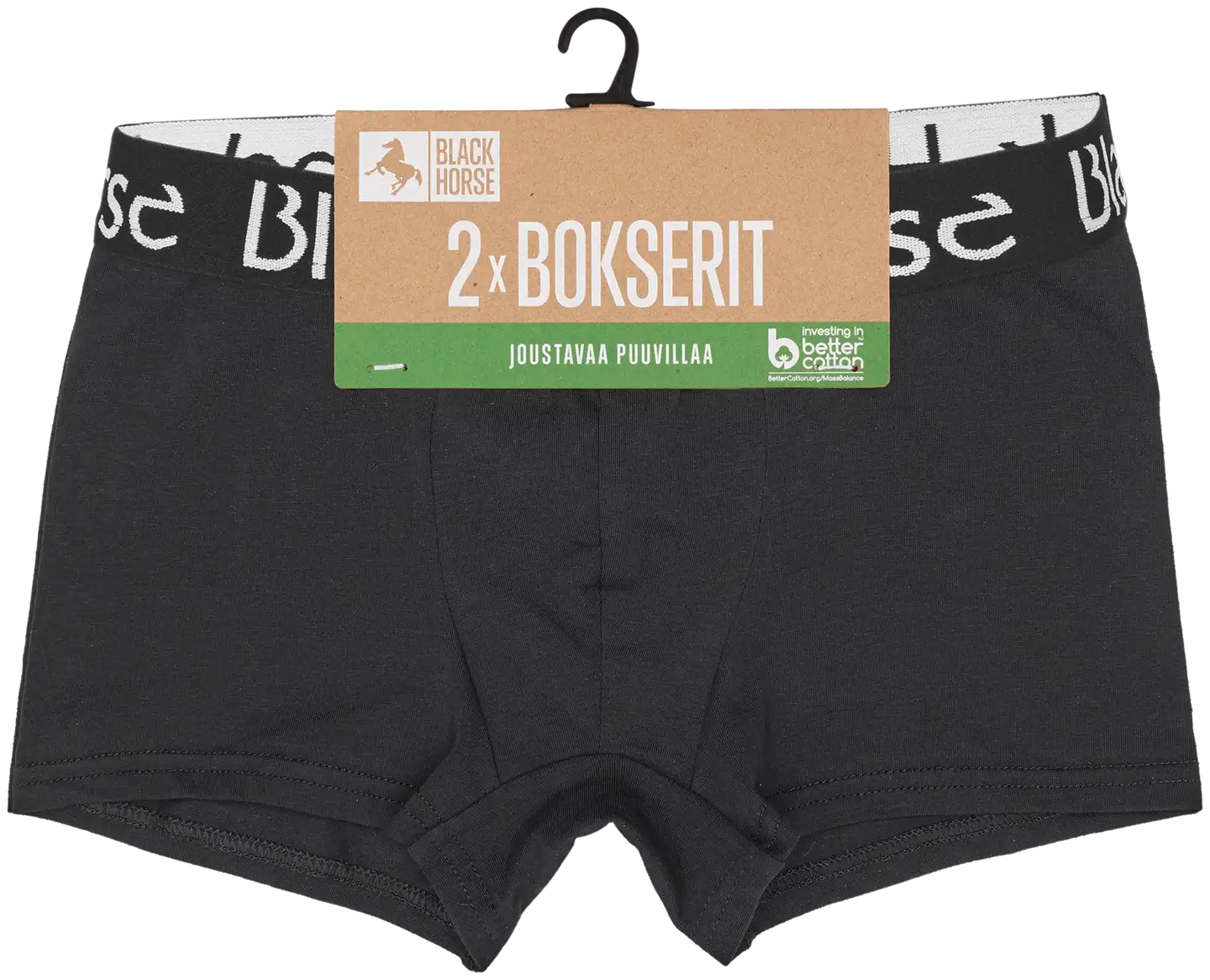 Black Horse lasten bokserit 2-pack J033 - BLACK - 2