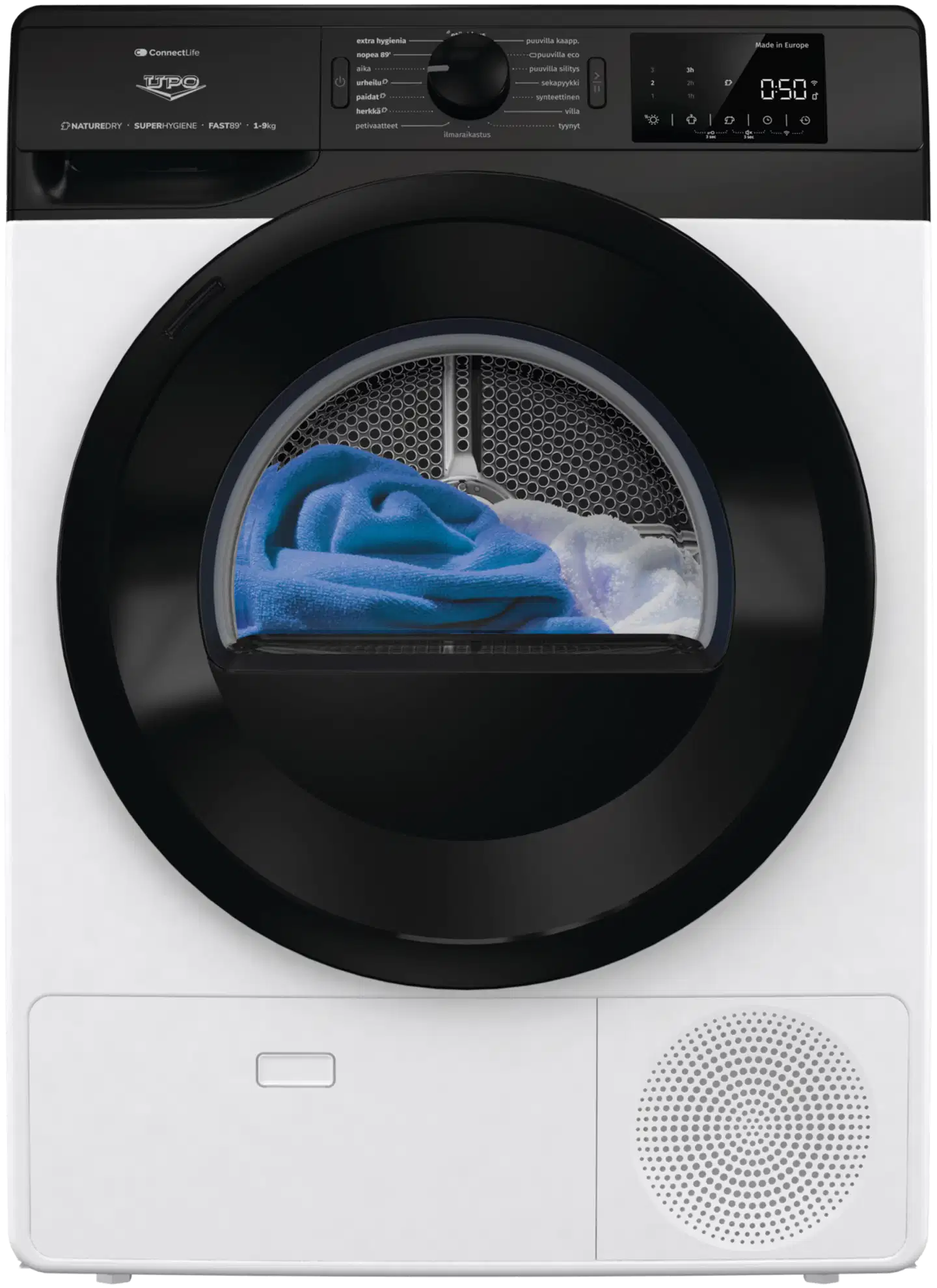 UPO kuivausrumpu K2V9DB 9kg valkoinen - 1