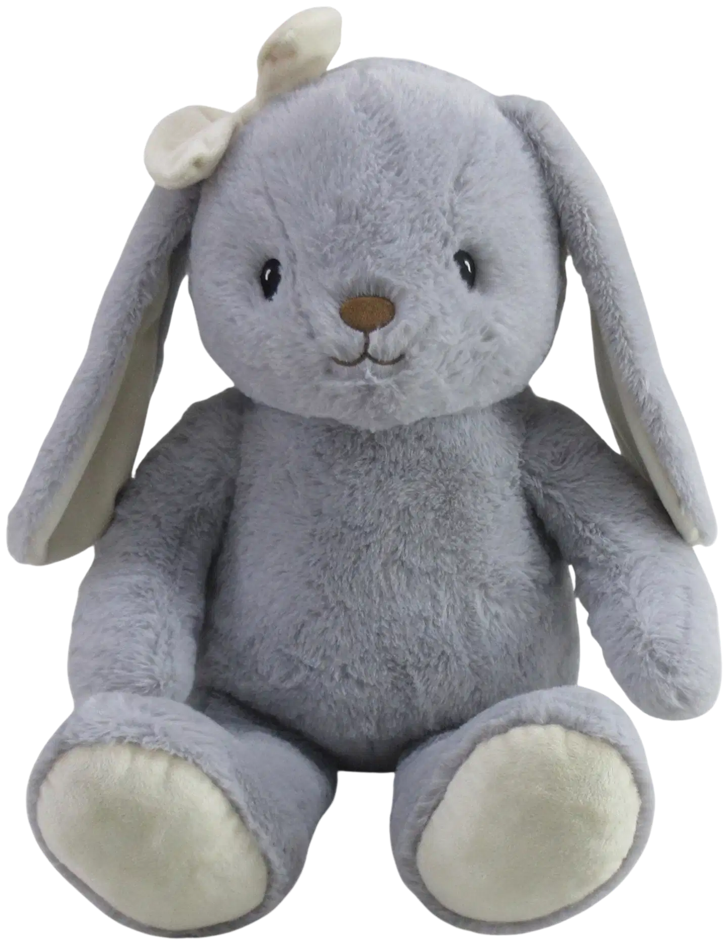 Istuva pehmopupu rusetilla 41cm