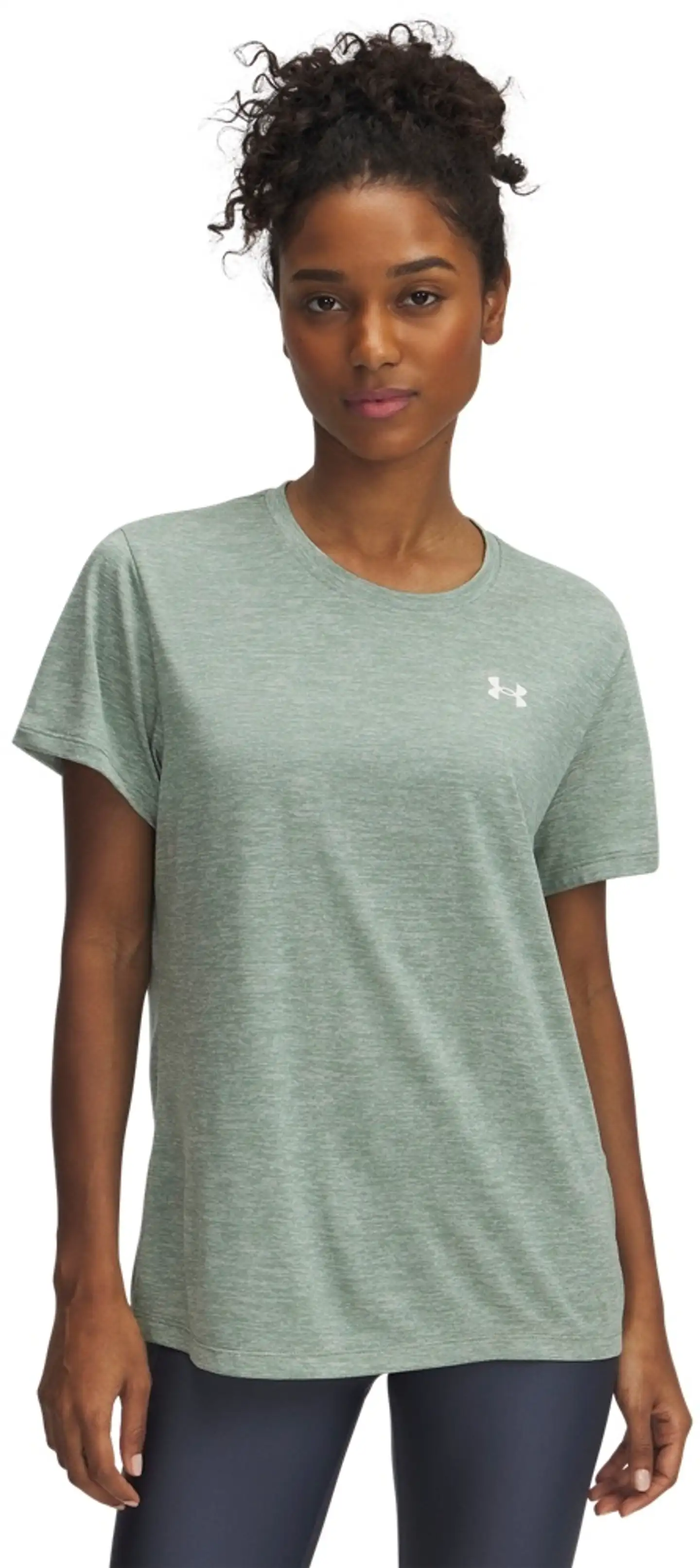 Under Armour Naisten Tech lyhythihainen treenipaita 1384230 - Silica Green - 1