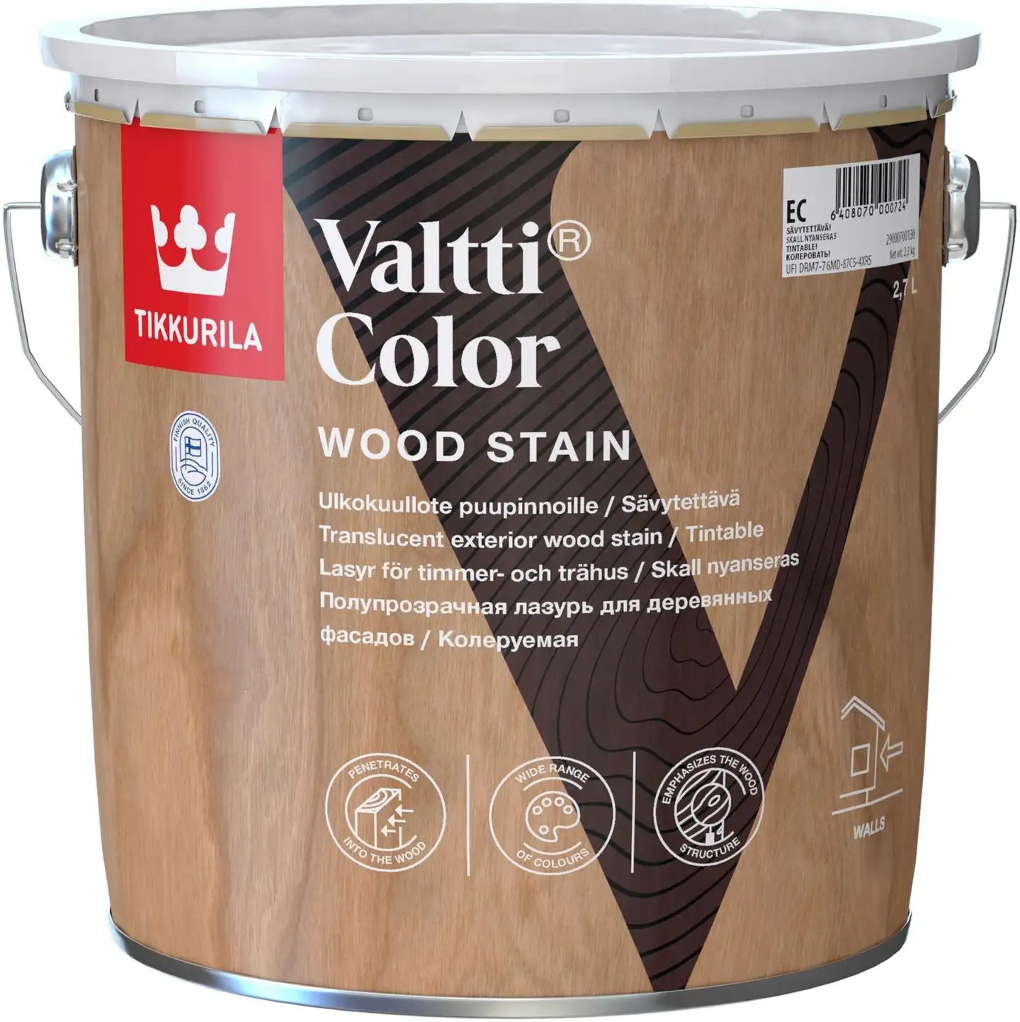 Tikkurila kuullote Valtti Color 2,7 l EC sävytettävä himmeä