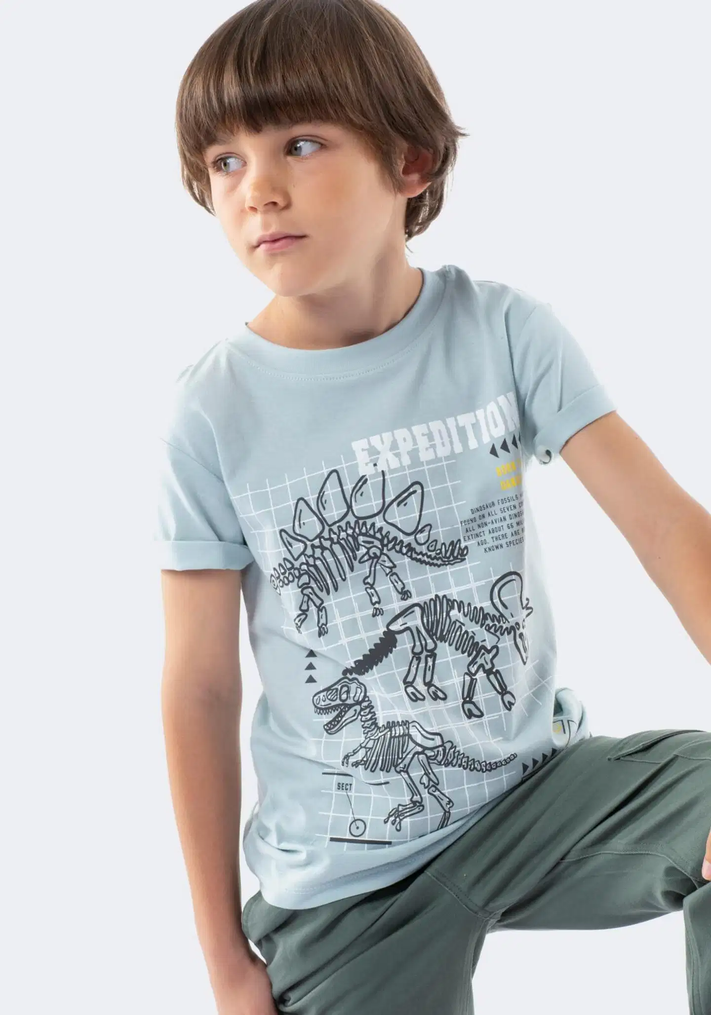 TEX BASIC lasten t-paita dino I276704 - TURQUOISE LIGHT - 1