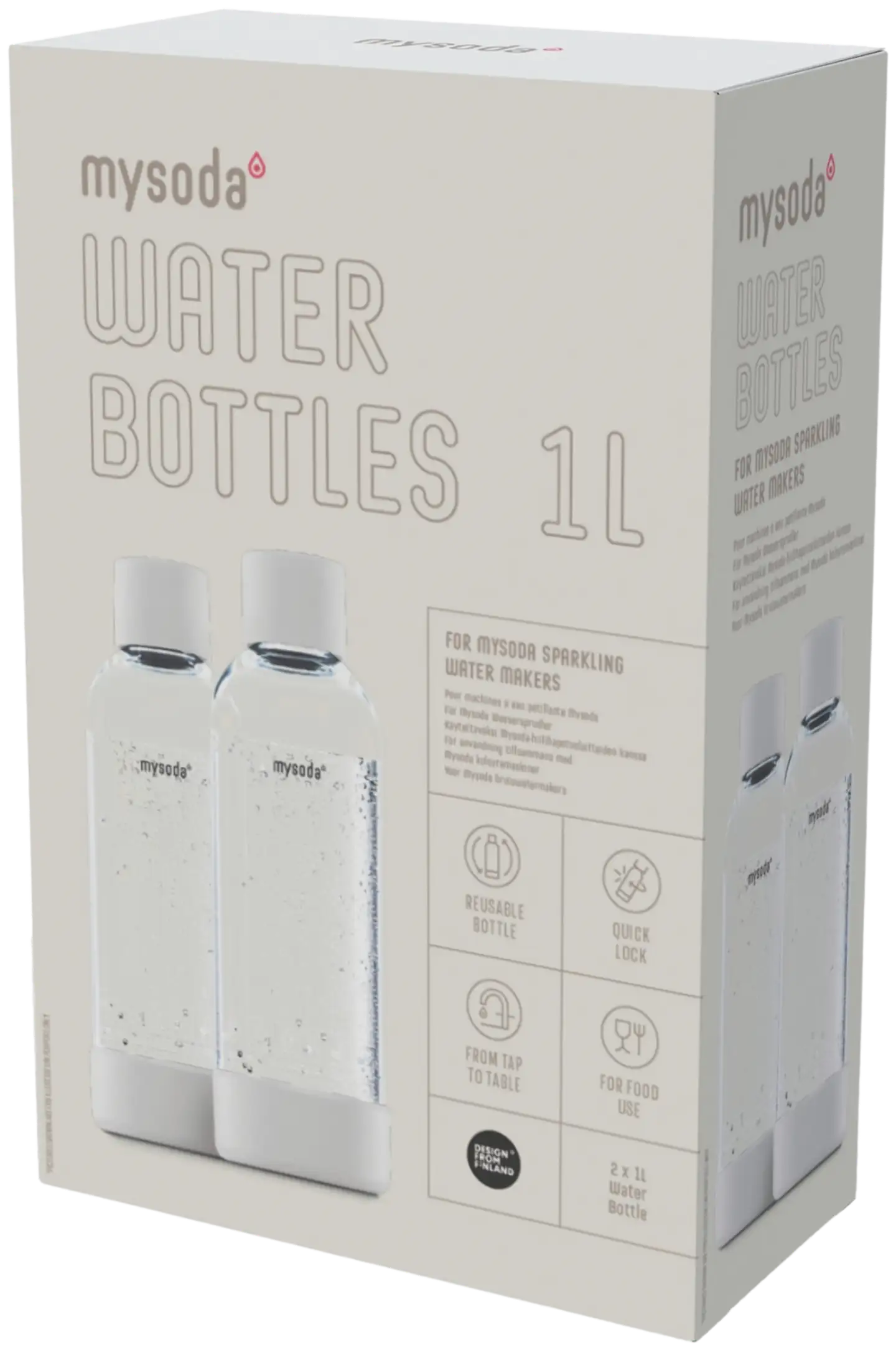 Mysoda White 1.0L juomapullo 2-pack - 2