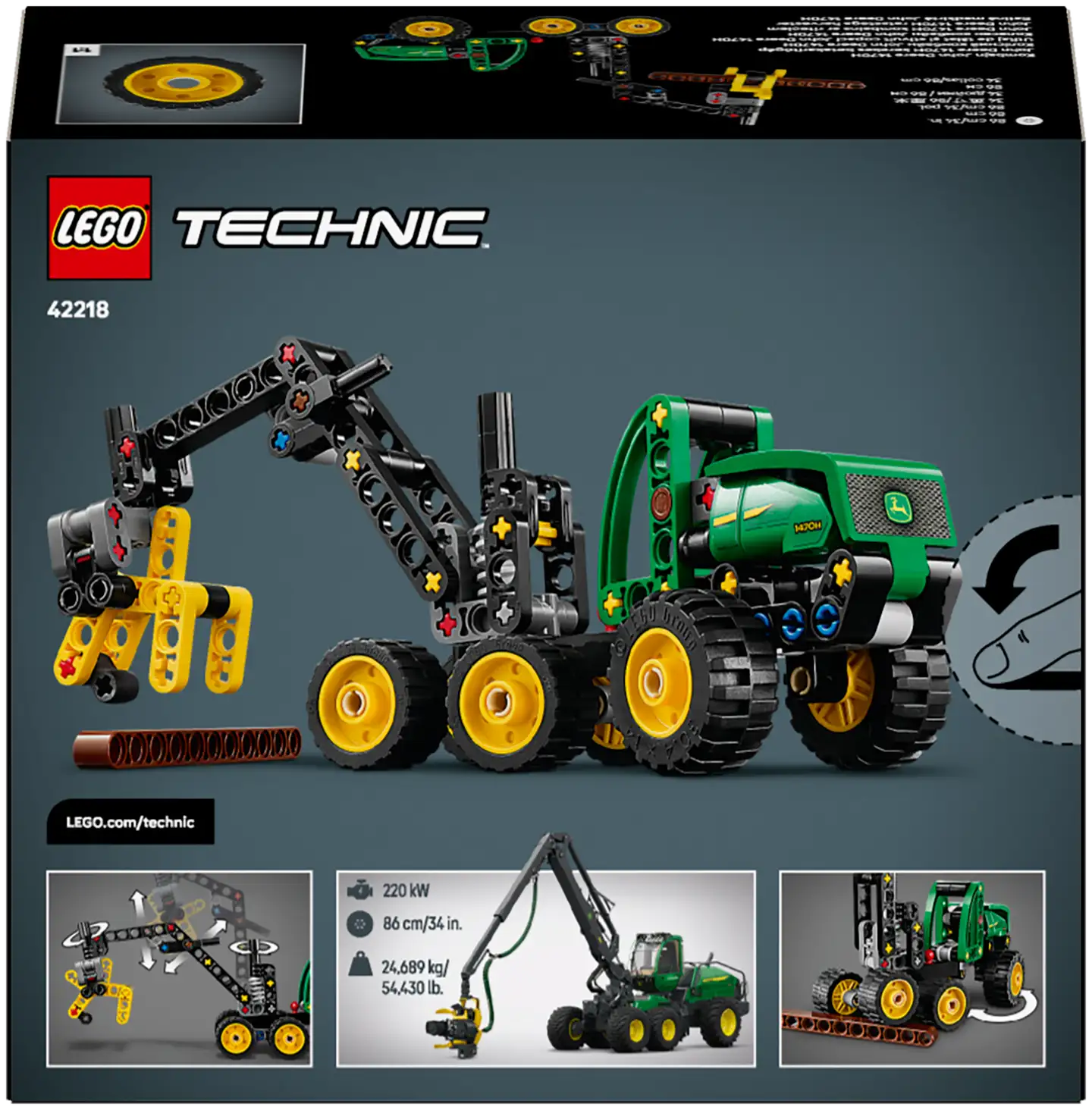 LEGO® Technic 42218 Pyörillä varustettu John Deere 1470H ‑harvesteri - 9