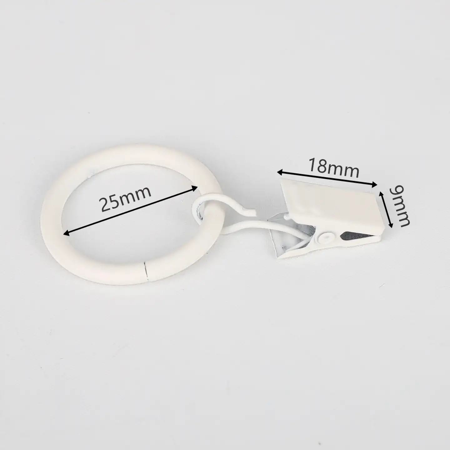 Ihanin verhorengas nipistimellä valkoinen 25/32mm 10kpl - 2