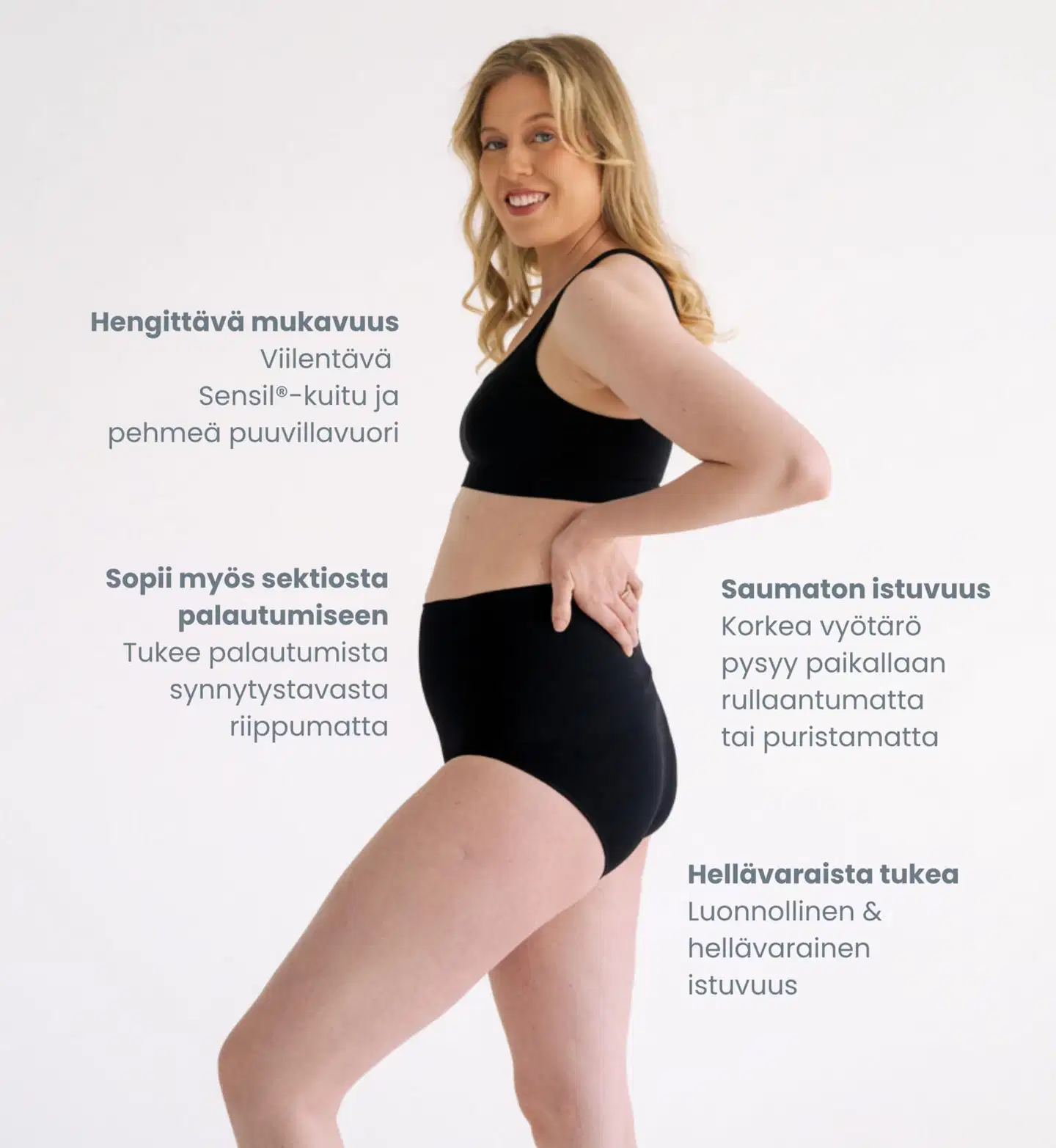 Lola&Lykke saumattomat synnytyksen jälkeiset tukialushousut - musta - 4