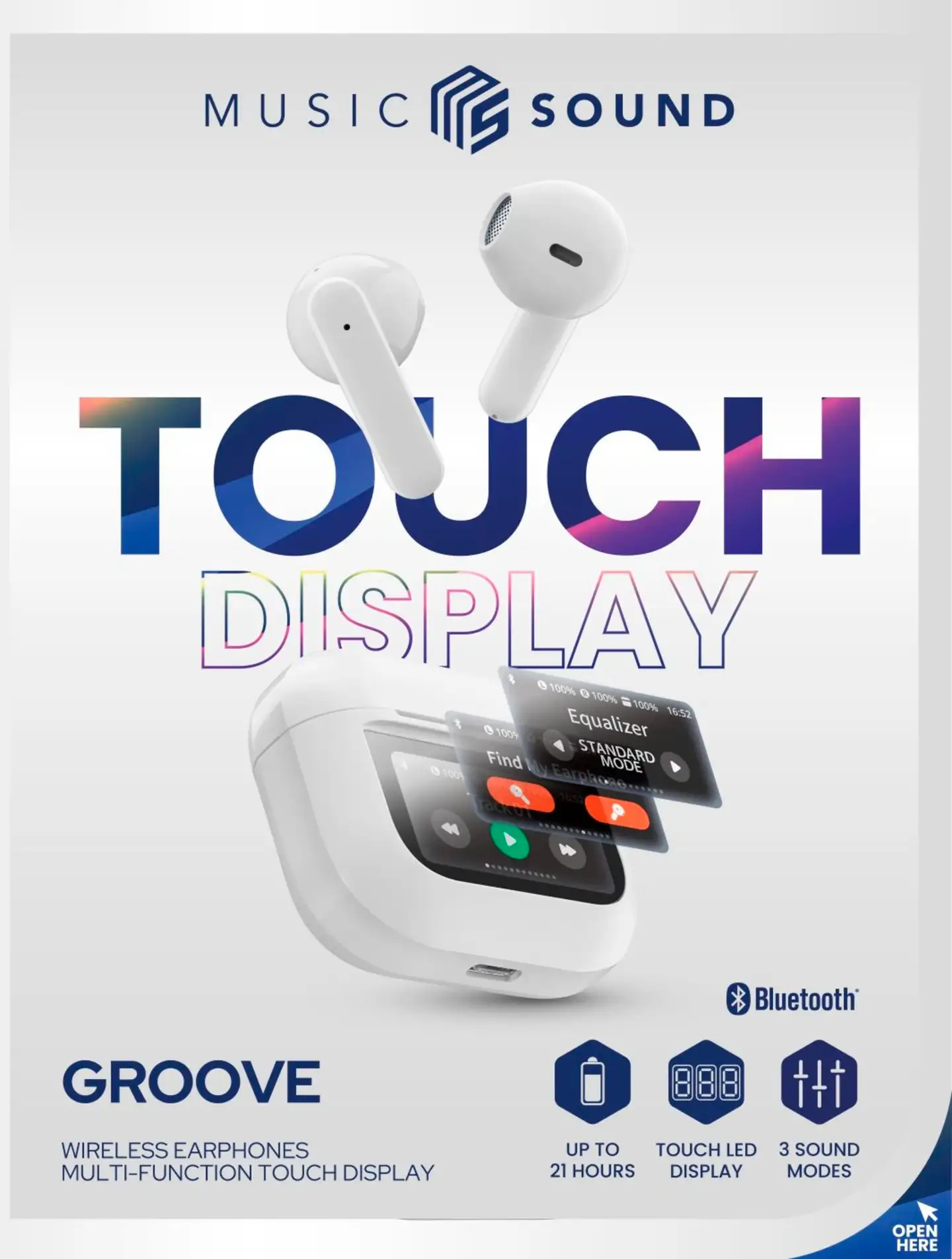 MusicSound langattomat nappikuulokkeet Groove valkoinen - 3