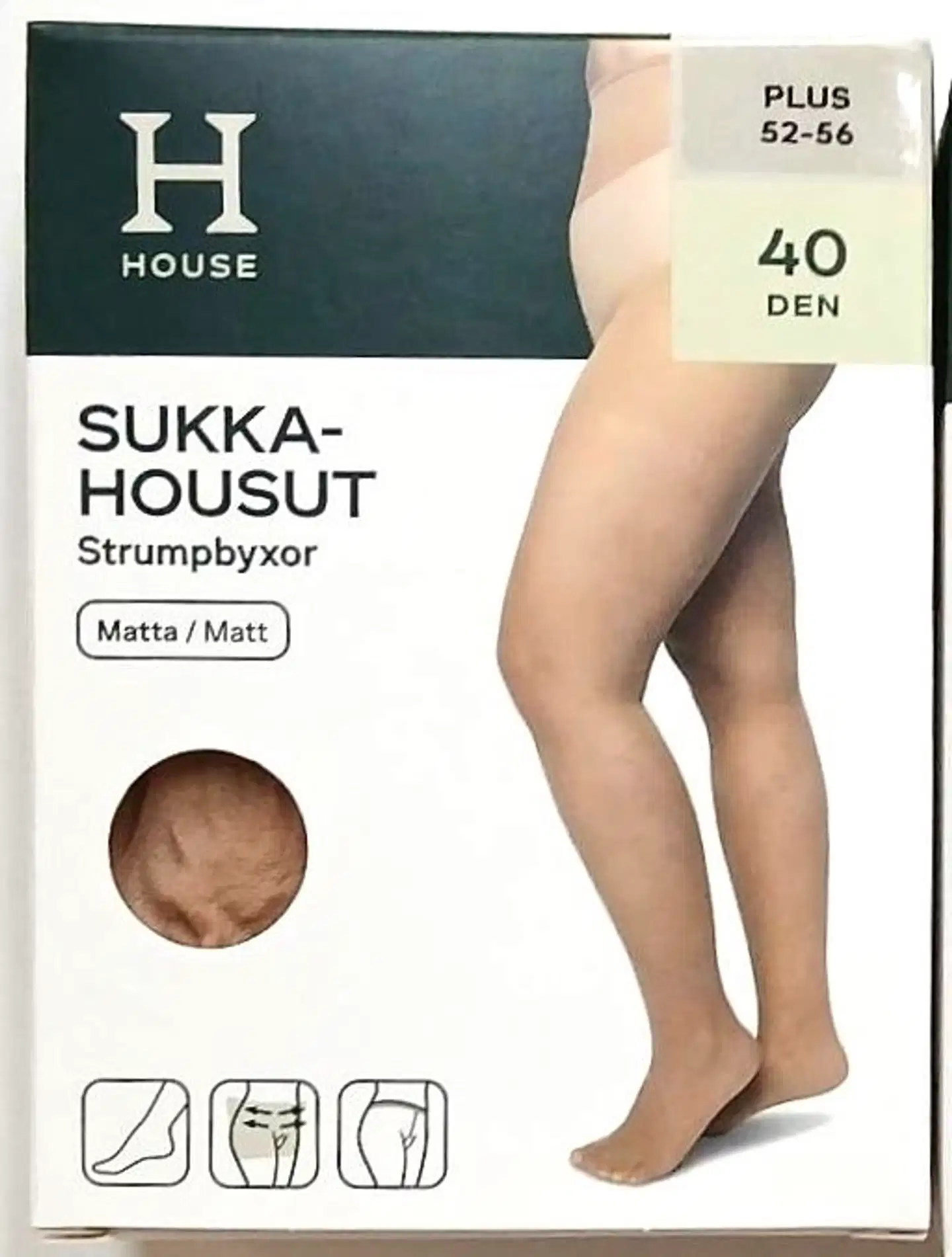 House sukkahousut 40 den matta plus - Natural