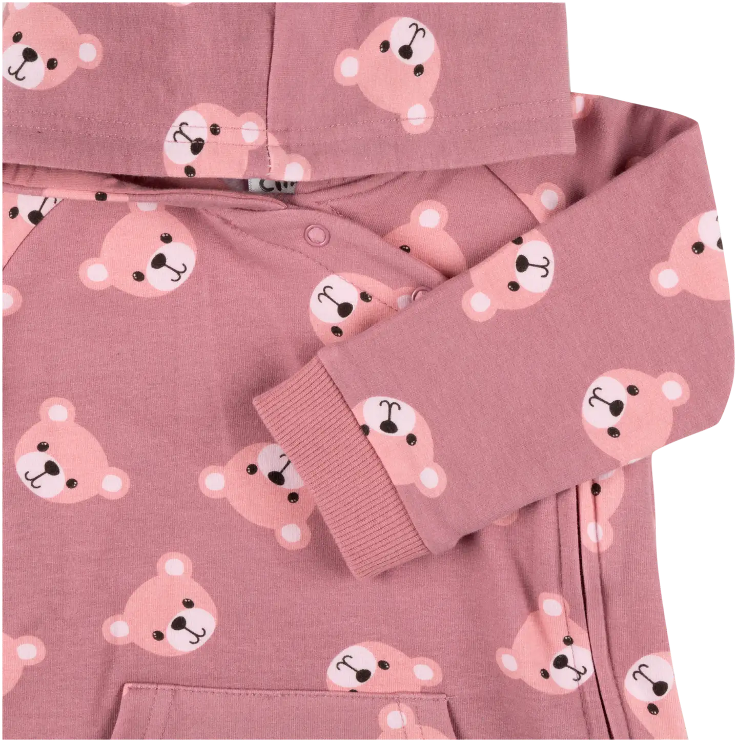 Ciraf vauvojen collegehaalari Nalle - pink bear face aop - 3