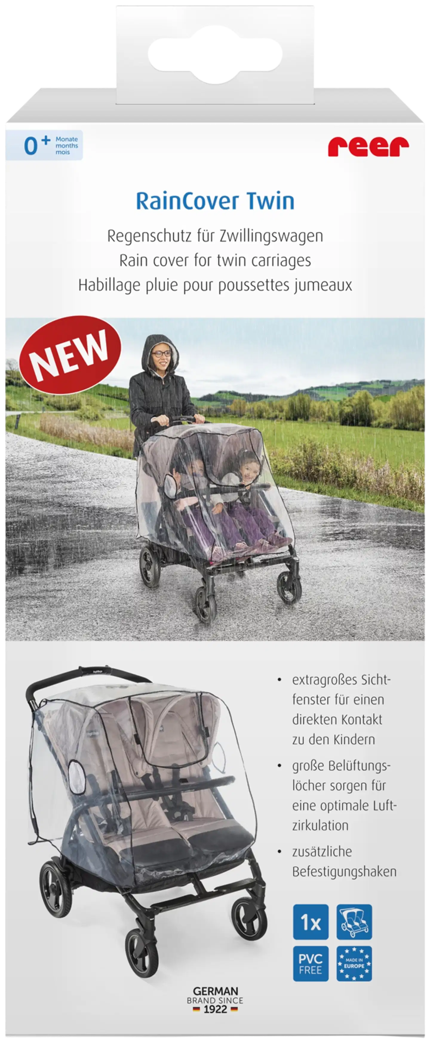 Reer sadesuoja tuplarattaille vierekkäin istuttavat - 2