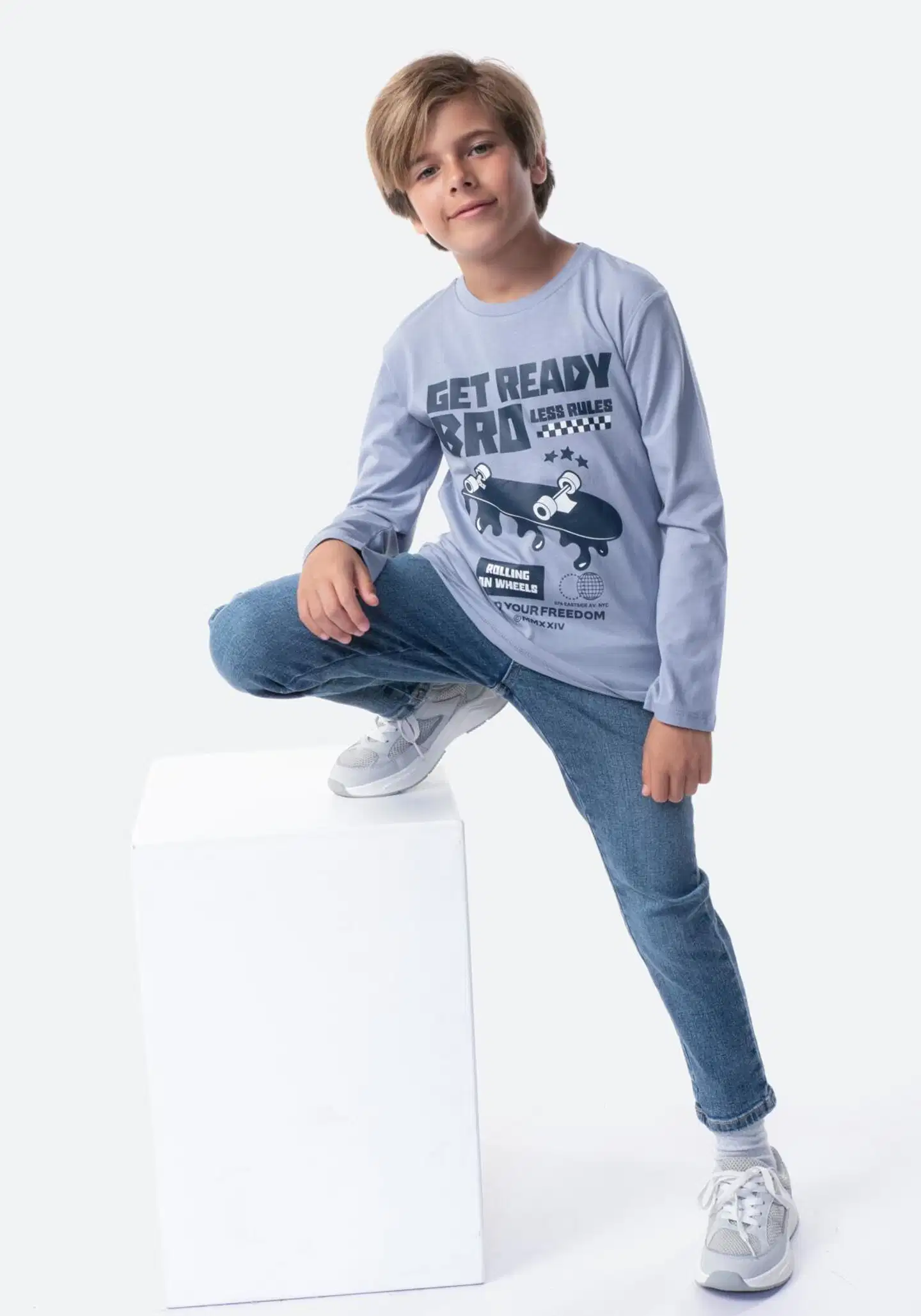 TEX BASIC lasten t-paita skate I287756 - INDIGO LIGHT - 4