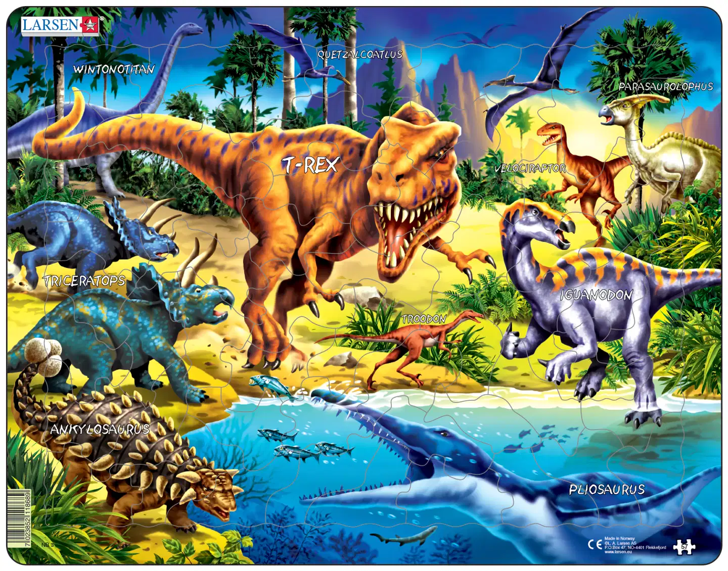 Larsen Maxi Palapeli Dinosaurukset, liitukausi 57 palaa - 1