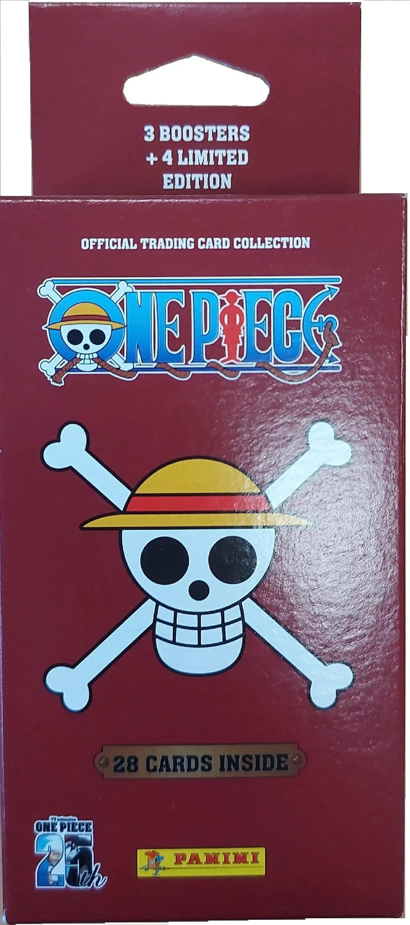 One Piece 25 Anniversary -3 korttipaketin laatikko keräilykortit