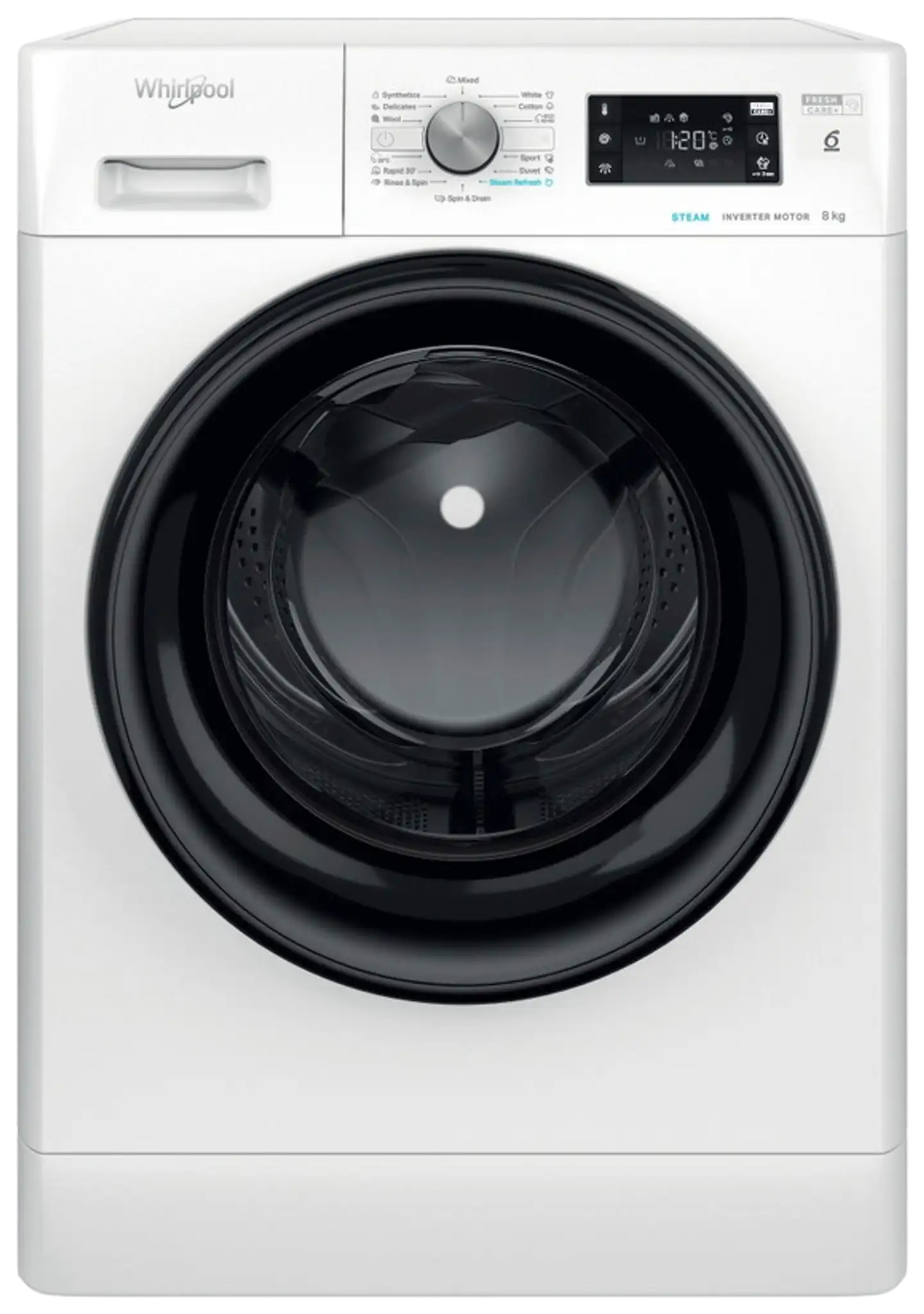 Whirlpool edestä täytettävä pyykinpesukone FFB 8469 BV EE, 60cm, 8kg, valkoinen - 2